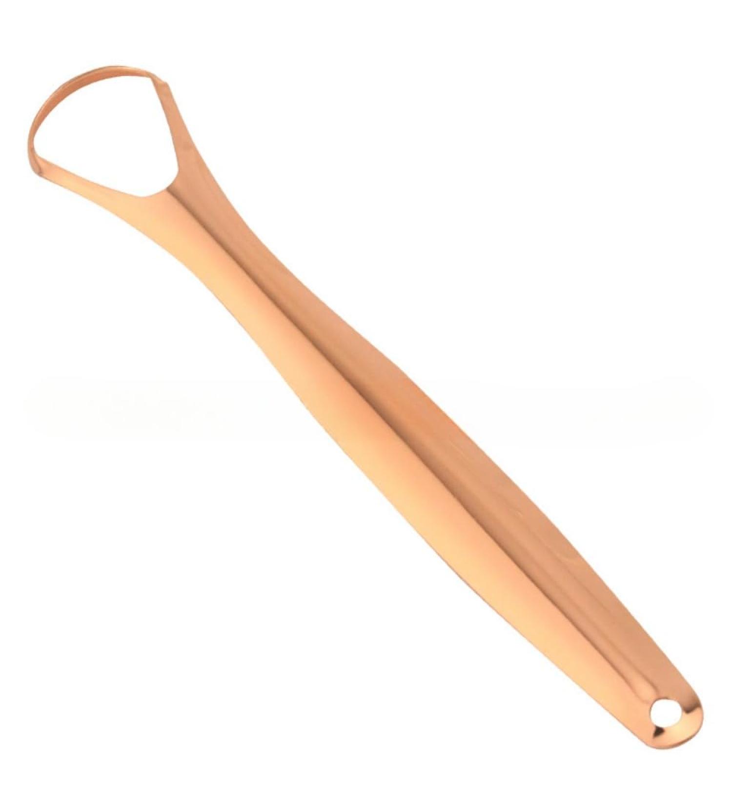 Buy Stainless Steel Tongue Scraper - Bad Breath Fighter & Oral Care Essential | Travel-Friendly Rose Gold Tongue Cleaner - Buy Online on GoSupps.com