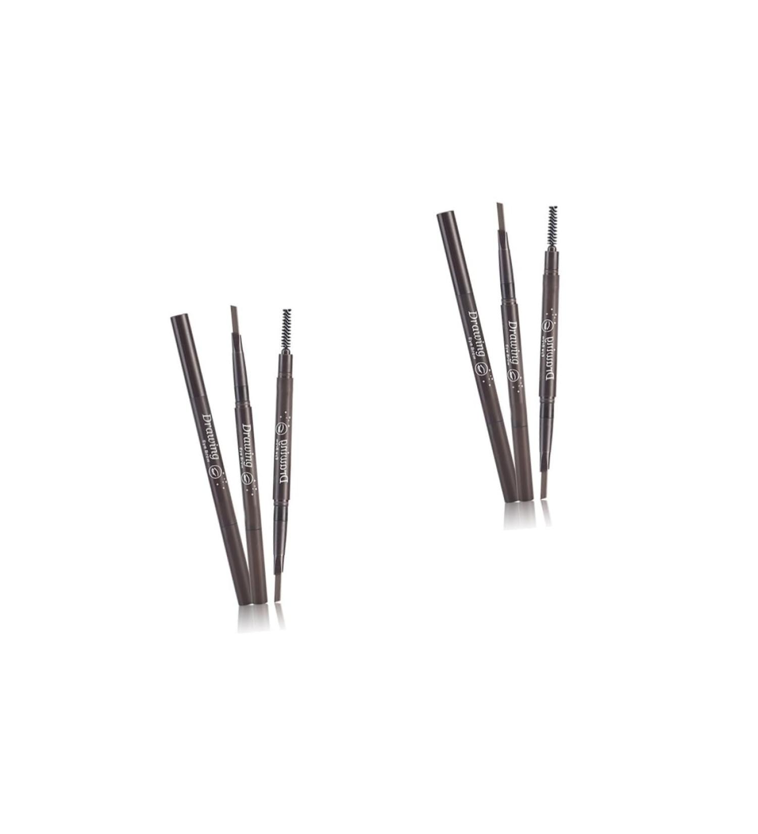 FOMIYES 2pcs 2 1 Eyebrow Pencil Waterproof Eyebrow Spoolie Brush Eyebrow Pencil Brush Makeup Triangle 3d 1 count (Pack of 1) As Shownx2pcs - Buy Online on GoSupps.com