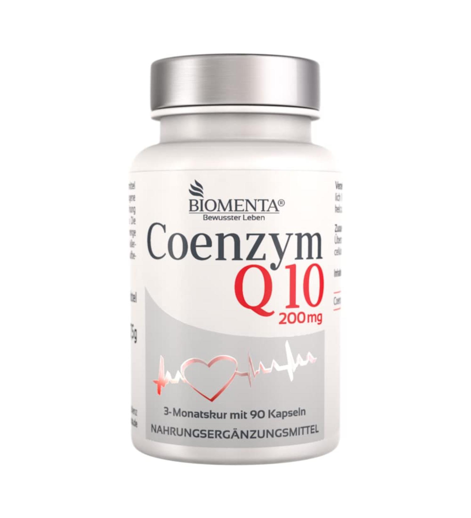 BIOMENTA Coenzyme Q10 - 90 Vegan Capsules | High Dose 200mg Ubiquinone | Premium Quality Supplement | Fast Worldwide Shipping - Buy Online on GoSupps.com