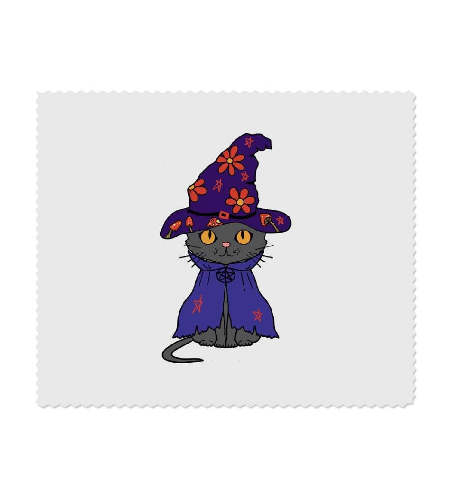 Azeeda Witch Cat Microfiber Glasses Cleaning Cloths - 2 Pack Perfect for Eyewear & Screen Cleaning - Buy Online on GoSupps.com