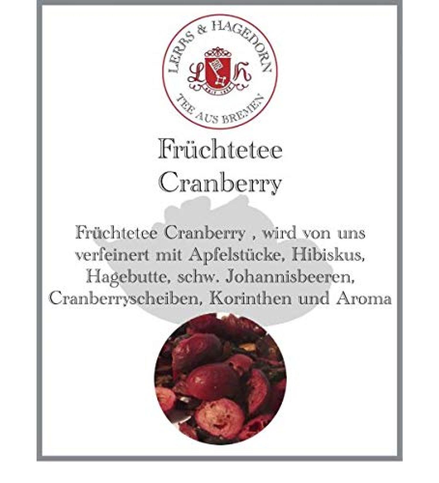  Lerbs & Hagedorn Cranberry Fruit Tea 250g - Buy Online on GoSupps.com