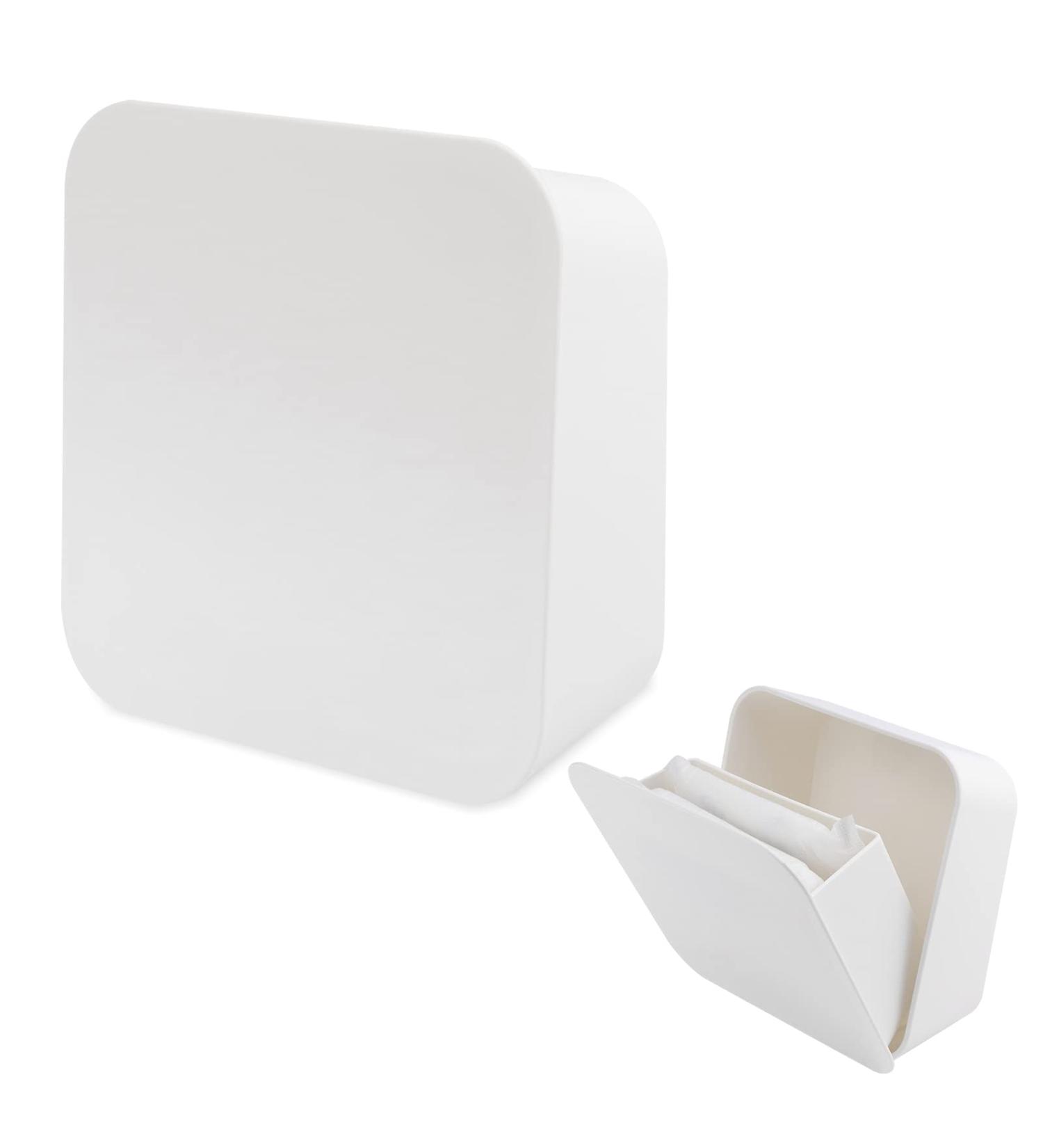 Xuezoioy Portable Sanitary Napkin Storage Container - White, 5.5x4.7x2 inches - Bathroom Period Bag for Women - Buy Online on GoSupps.com