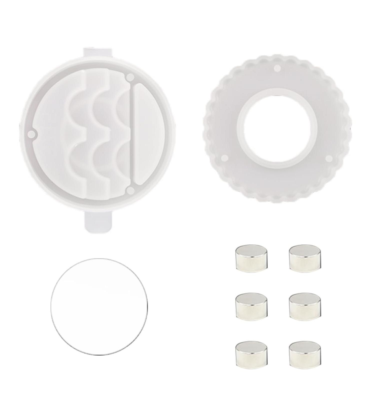 NUOBESTY 1 Set Eyelash Box Mold False Eyelashes Circle Tray Silicone Diy Crystal Epoxy Mold Travel Round Disc - Buy Online on GoSupps.com
