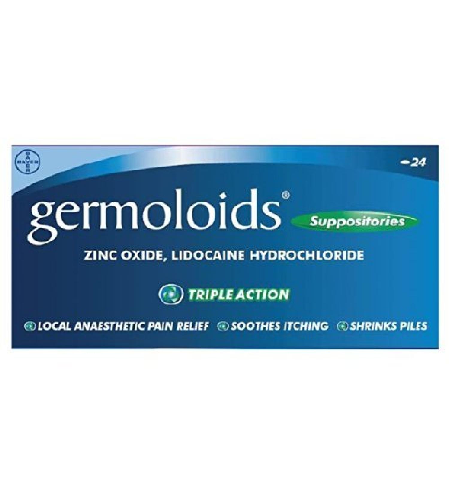 Germoloids Dual Action Suppositories 24 per pack