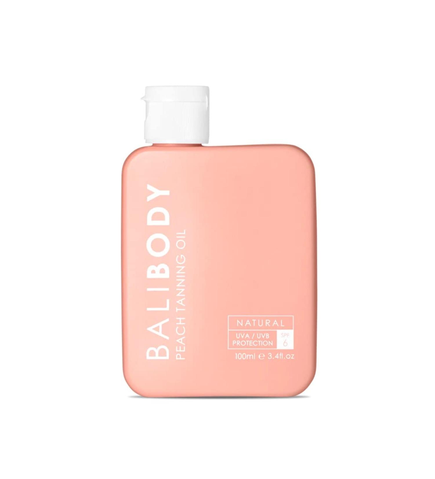 BALI BODY Peach Tanning Oil SPF6 100ml/3.4fl oz - Australian Made Vegan Sun Tan Oil with Peach Extract & Coconut Oil for Hydration and Repair - Buy Online on GoSupps.com