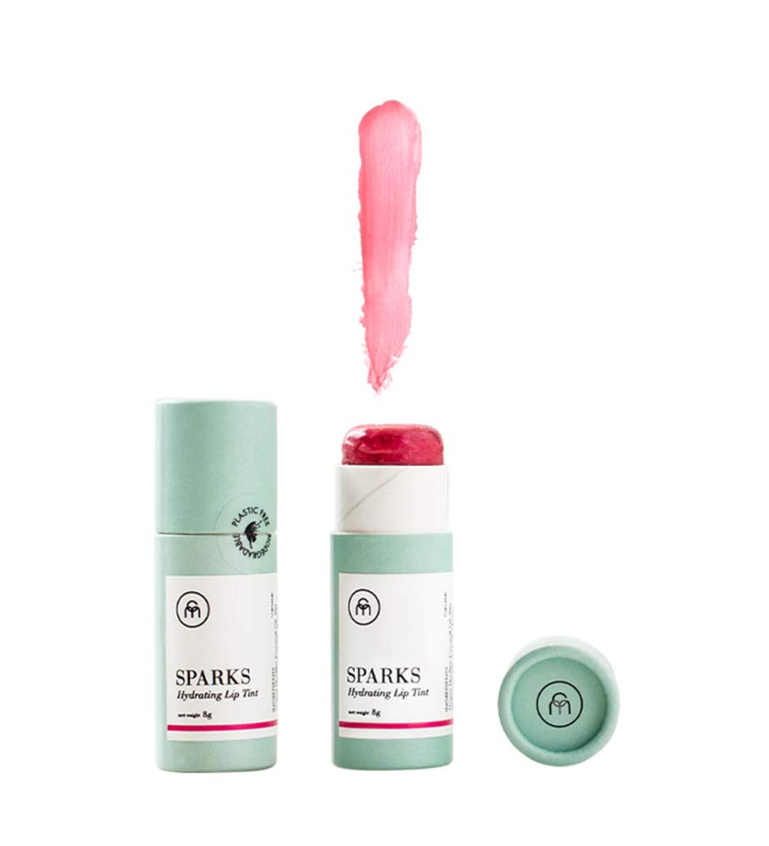Coconut Matter Lip Balm Handmade Vegan Coconut Lip Balm with Pink Tint - Hydrating Lip Balm with Natural Coconut Oil (SPARKS) Pink Rose - Buy Online on GoSupps.com