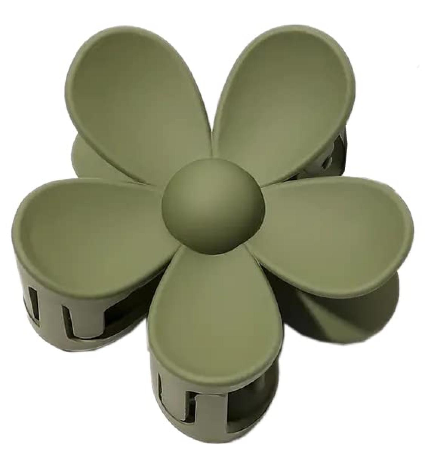 Cute Flower Claw Clip Hair Clip for Women - Non-Slip Matte Hair Claw for Thick, Medium & Thin Hair - Olive Hair Clip - 1 Count - Buy Online on GoSupps.com