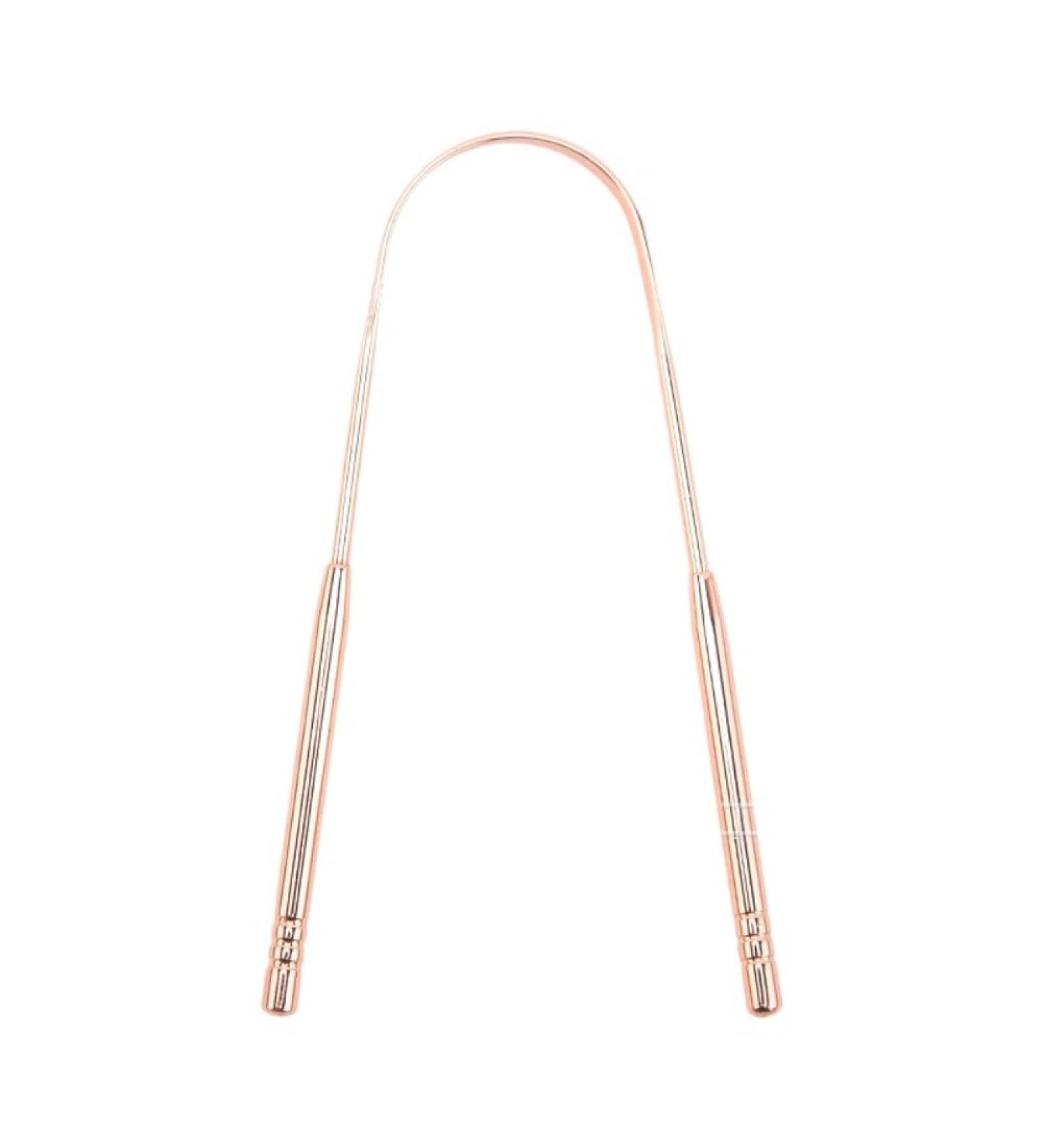 Stainless Steel Tongue Scraper - Fight Bad Breath & Enhance Oral Care | Travel Essential | Rose Gold - Buy Online on GoSupps.com