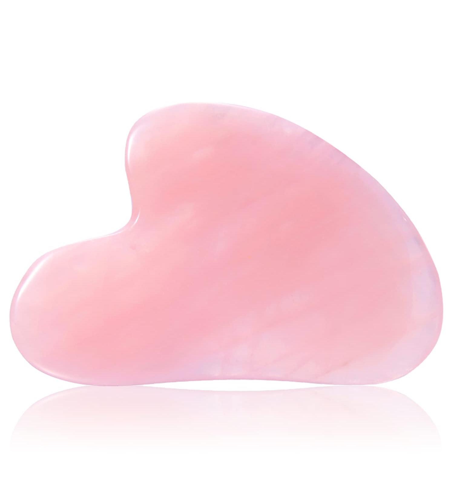 TIGERSTAR Rose Pink Jade Gua Sha Facial Massage Tool for Skin Care - Relax Muscles, Reduce Fine Lines & Wrinkles - Body, Face, Eyes, Neck - Buy Online on GoSupps.com