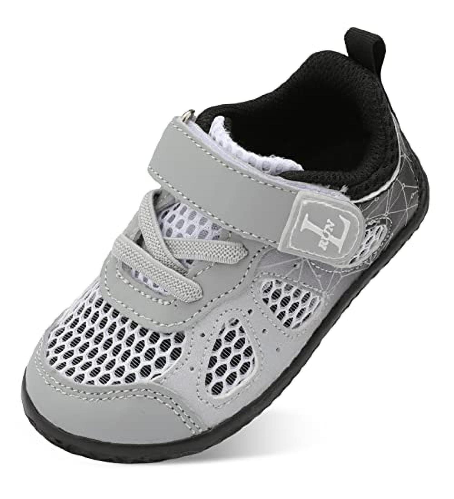 L RUN Toddler Barefoot Summer Sneakers Boys Girls Lightweight Mesh Tennis Shoes 10 Toddler Grey Black
