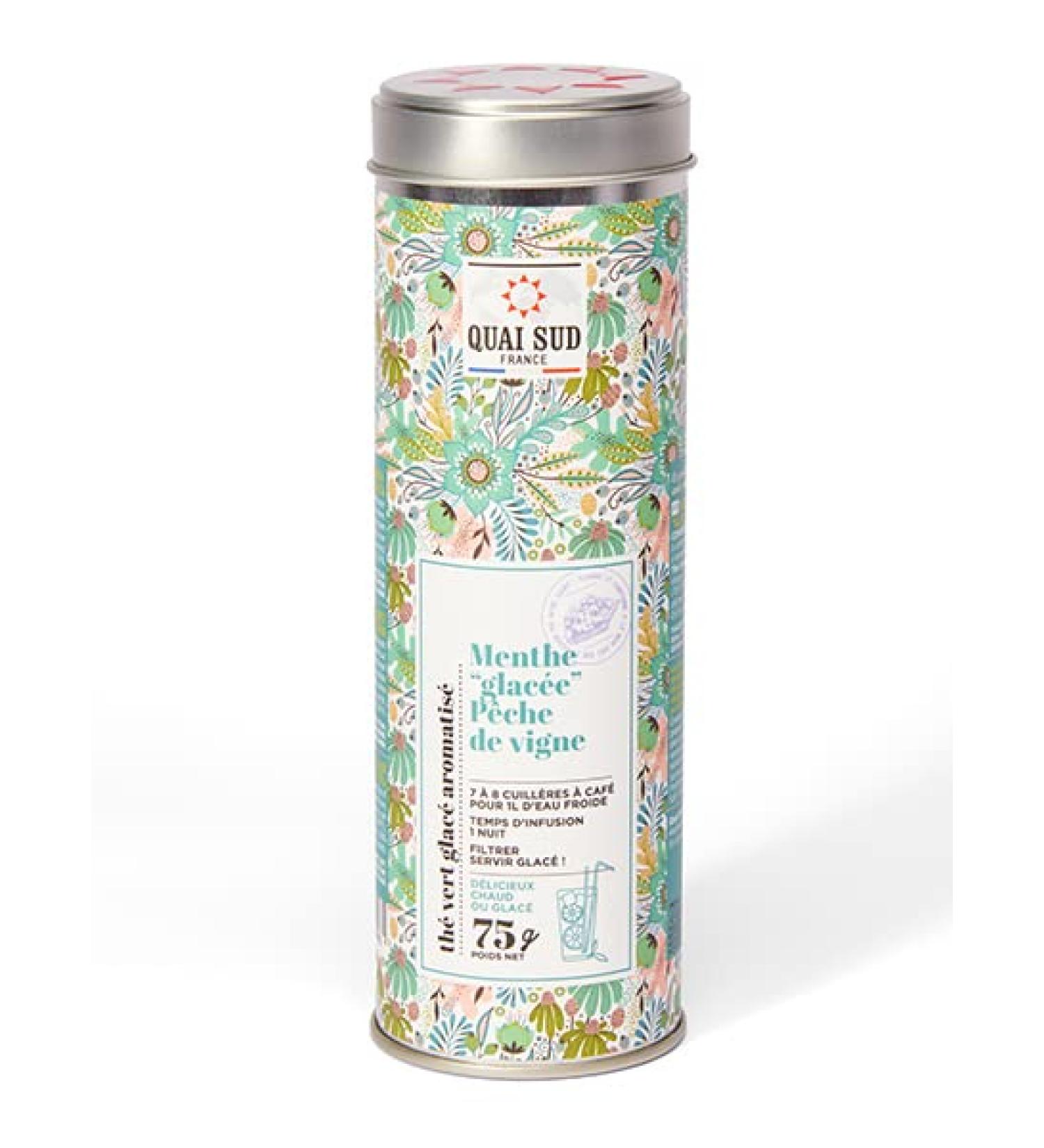 QUAI SUD Th Vert Glac | 75g | P che de Vigne - Menthe "Glac e"