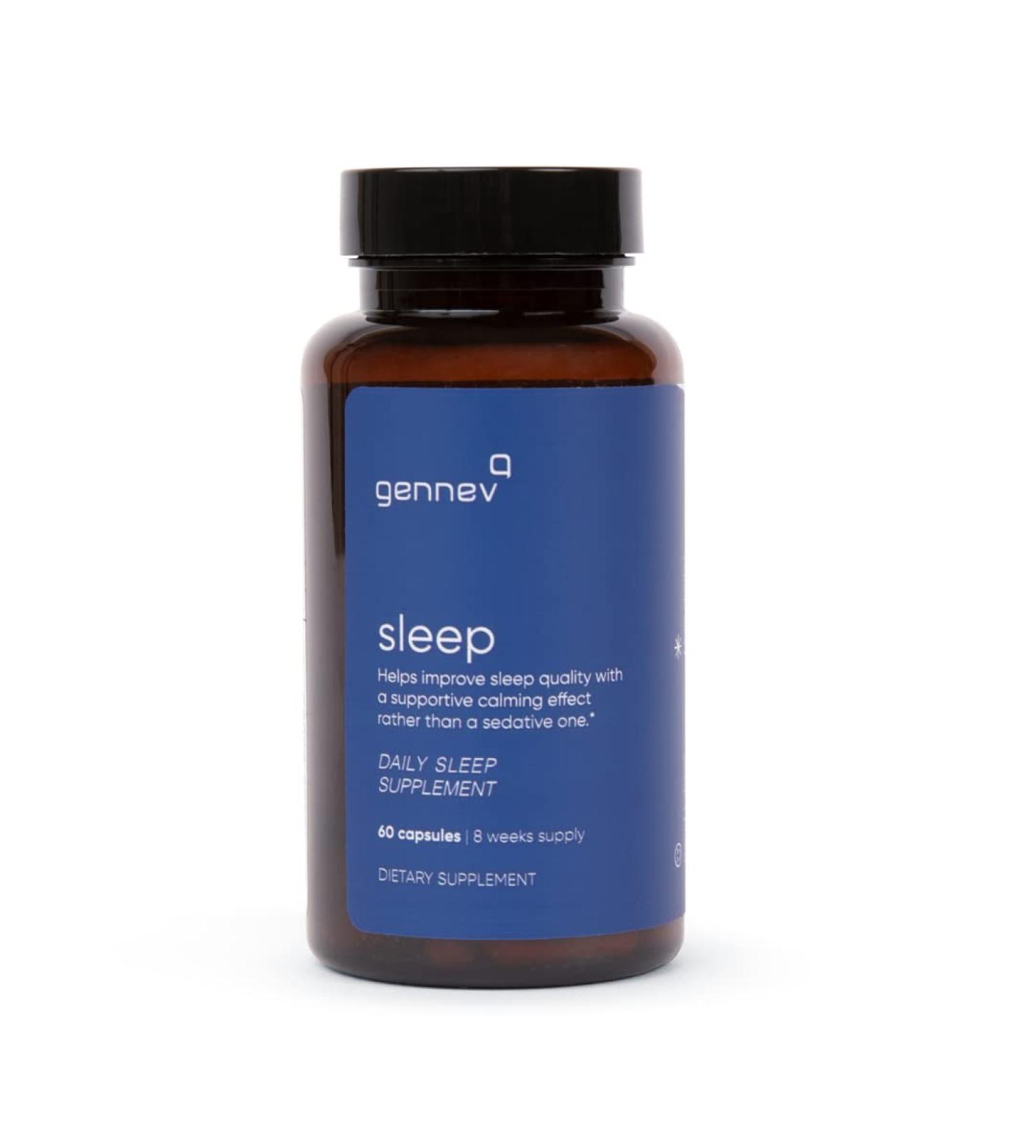 Gennev Sleep Aid Natural Supplement with Melatonin, 5HTP, L-Theanine & Magnolia | 60 Count - Buy Online on GoSupps.com