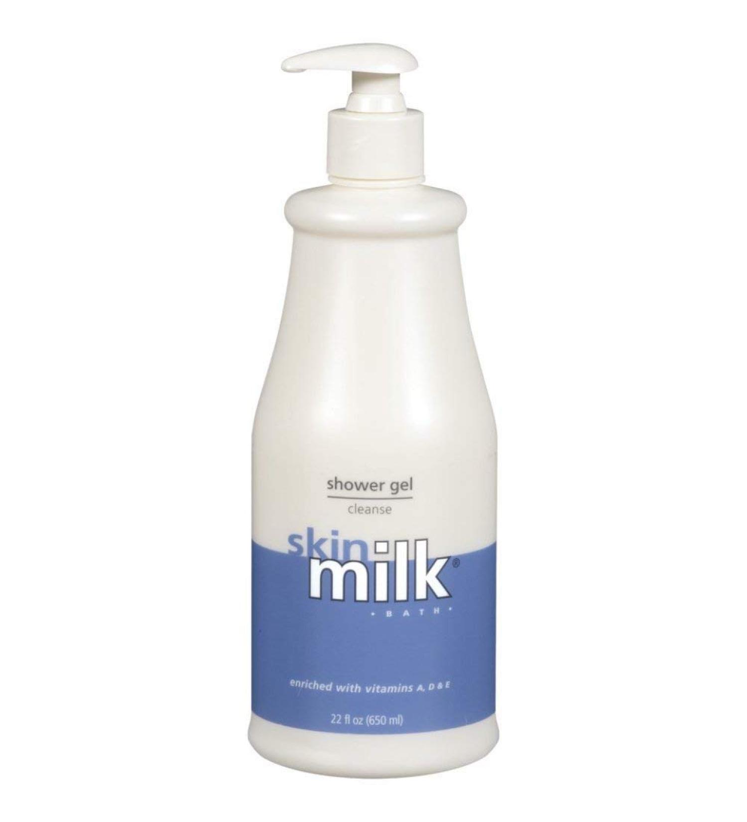Skin Milk Shower Gel 22 Ounce Cleanse & Soften (650ml) (3 Pack)