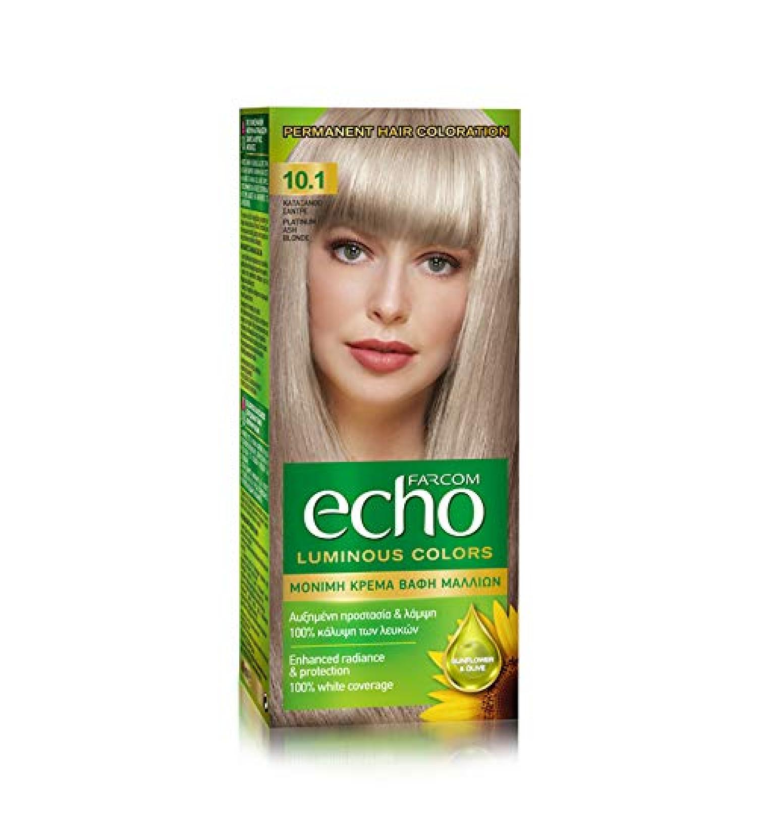 FARCOM Echo hair color with natural olive extract and vitamin C 60ml (10.1 extra light ash blonde) - Buy Online on GoSupps.com