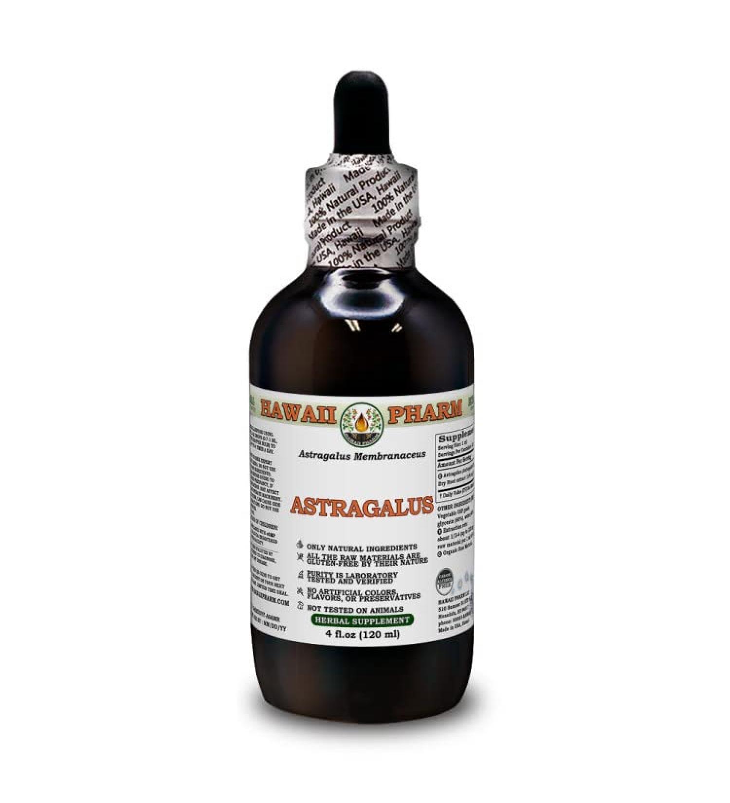 Hawaii Pharm Astragalus Extract Tincture 120ml Pure Powdered Root Immune Support Supplement Organic Astragalus Membranaceus for Natural Wellness - Buy Online on GoSupps.com