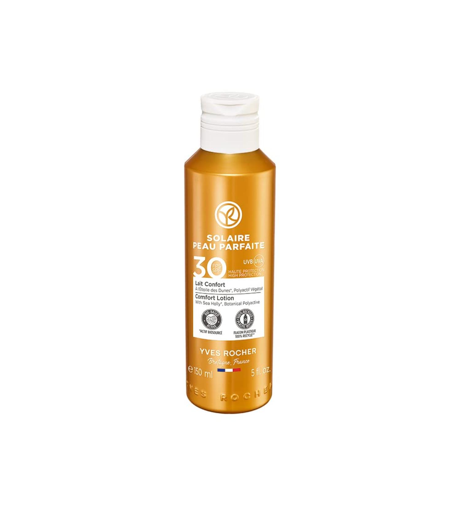 Yves Rocher SOLAIRE PEAU PARFAITE pampering sun milk SPF 30 nourishing sun protection for face & body 1 x bottle 150 ml