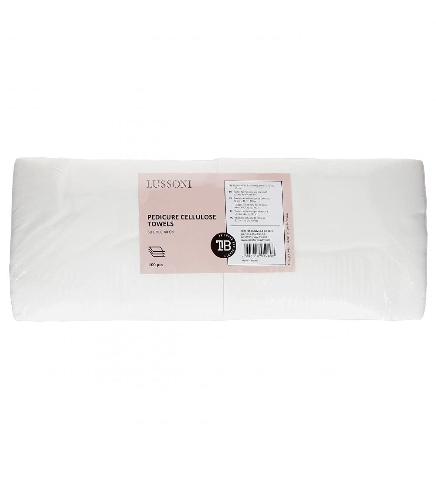 T4B LUSSONI Cellulose Pedicure Disposable Wipes Width 50 cm Length 40 cm 100 pieces