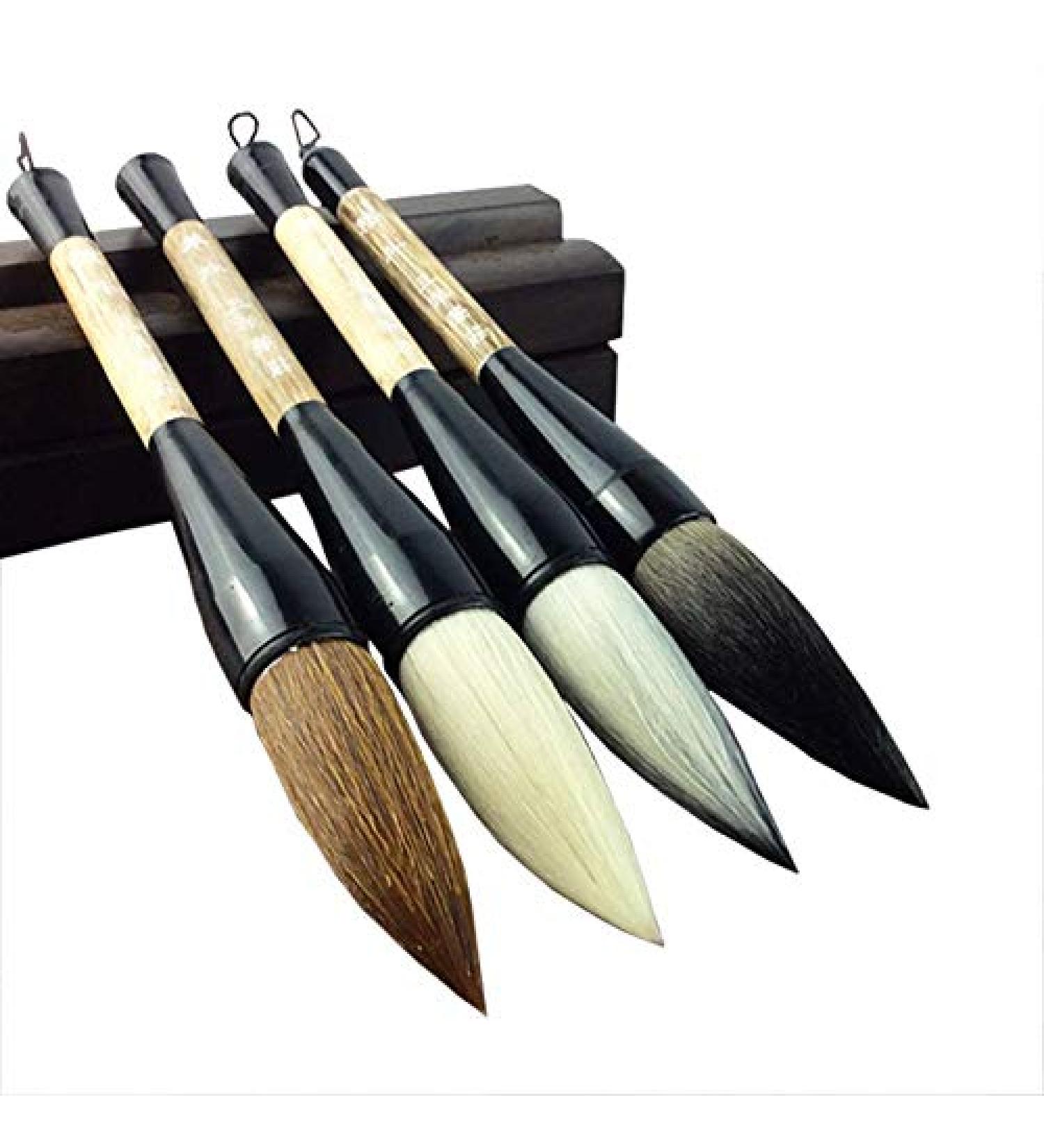 Large Chinese Calligraphy Brush Set - 4 Piece Sumi-e Painting Brushes - Buy Online on GoSupps.com