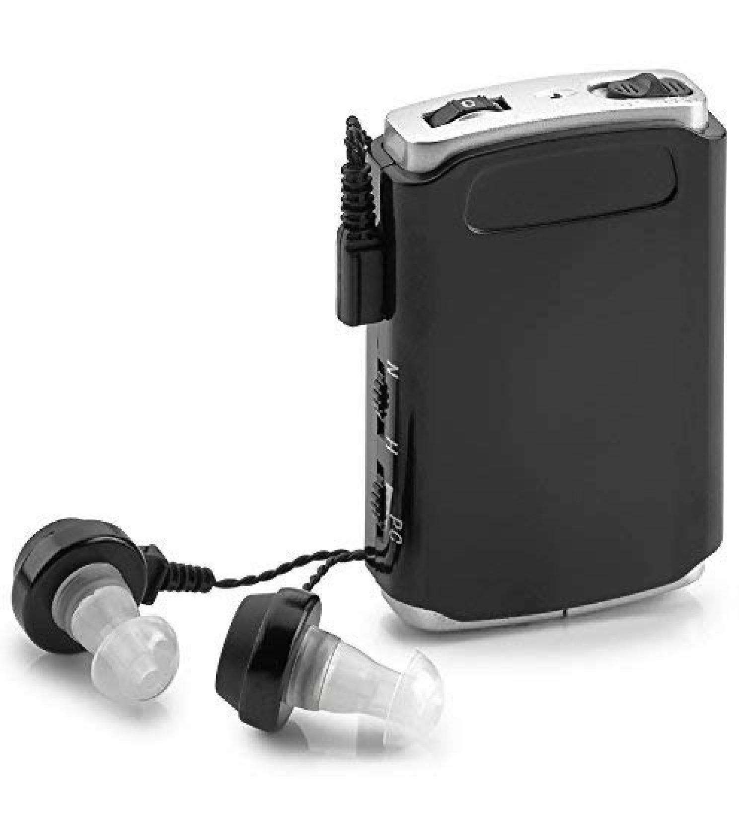 Pocket Sound Voice Enhancer Device with Duo Mic/Ear Plus Extra Headphone and Microphone Set Personal Device by MEDca