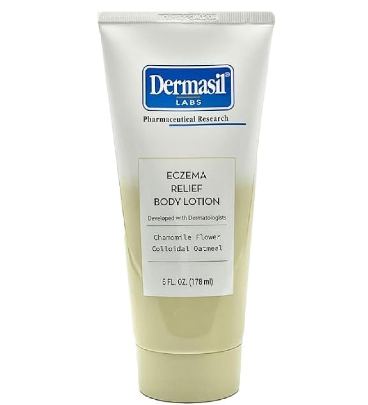 Eczema Relief Body Lotion Chamomile Flower Extract Colloidal Oatmeal Dry Skin Relief 6 FL. OZ. Soothes Dry Itchy Skin Deeply Moisturizes Non Greasy Gentle For All Skin Types