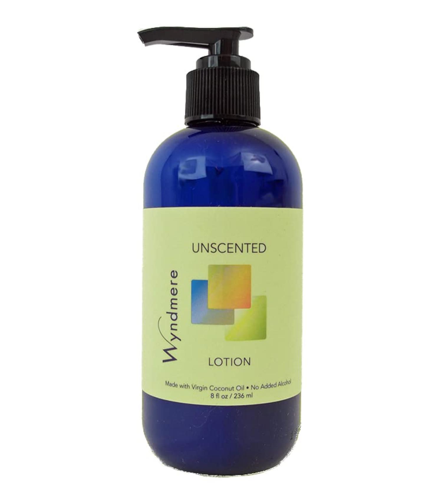 Wyndmere Unscented Lotion - All Natural Unscented Moisturizing Lotion for Sensitive Skin - Face & Body Lotion with Certified Organic Virgin Coconut Oil - 8oz