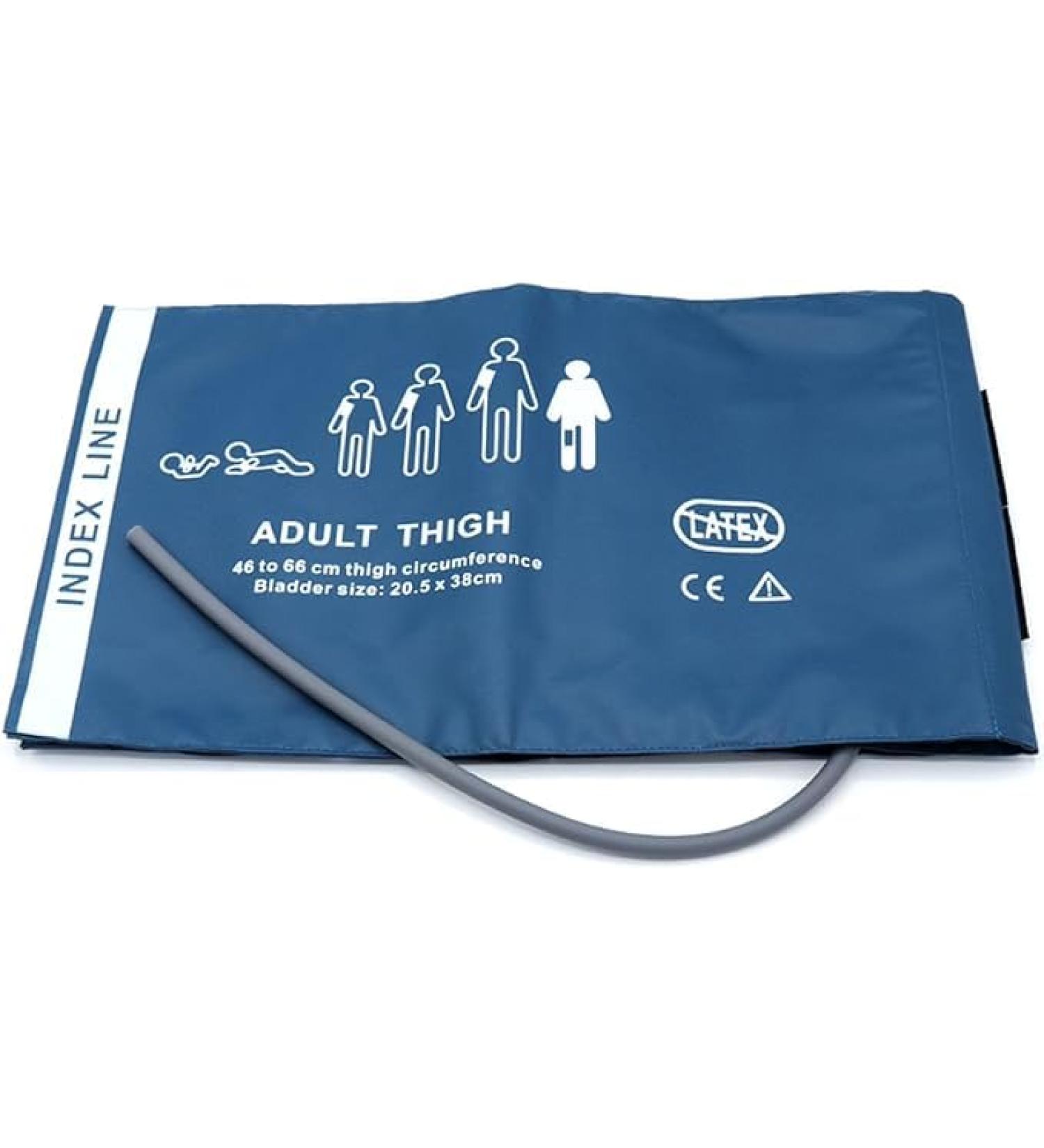 Universal NIBP Cuff forAdult Thigh 46-66 cm Single Tube Reusable PU Replacement Blood Pressure Cuff No Connector. Thigh Blue PU+Single l Tube - Buy Online on GoSupps.com