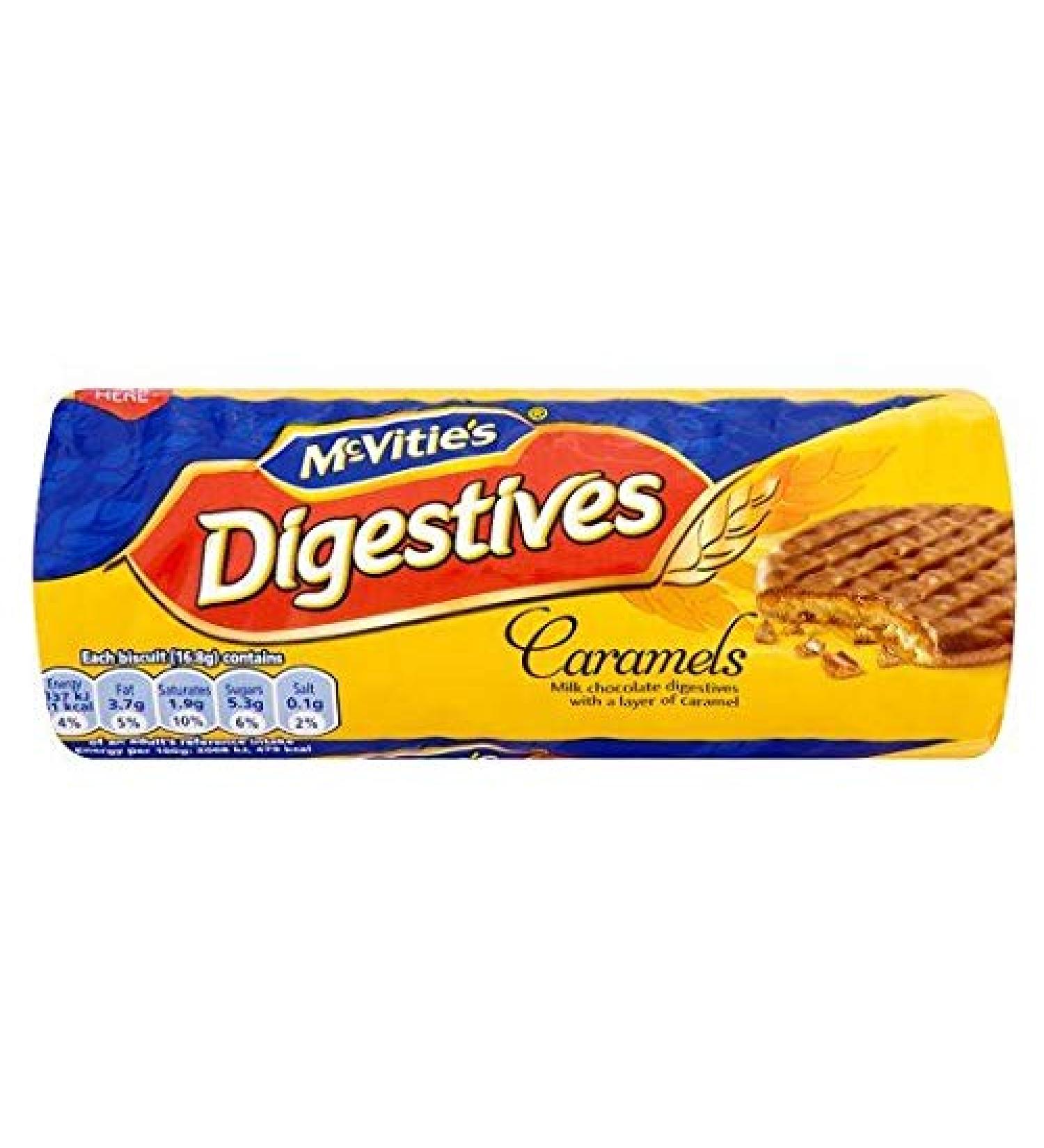McVitie's Milk Chocolate and Caramel Digestive Cookies - 267g - Pack of 4