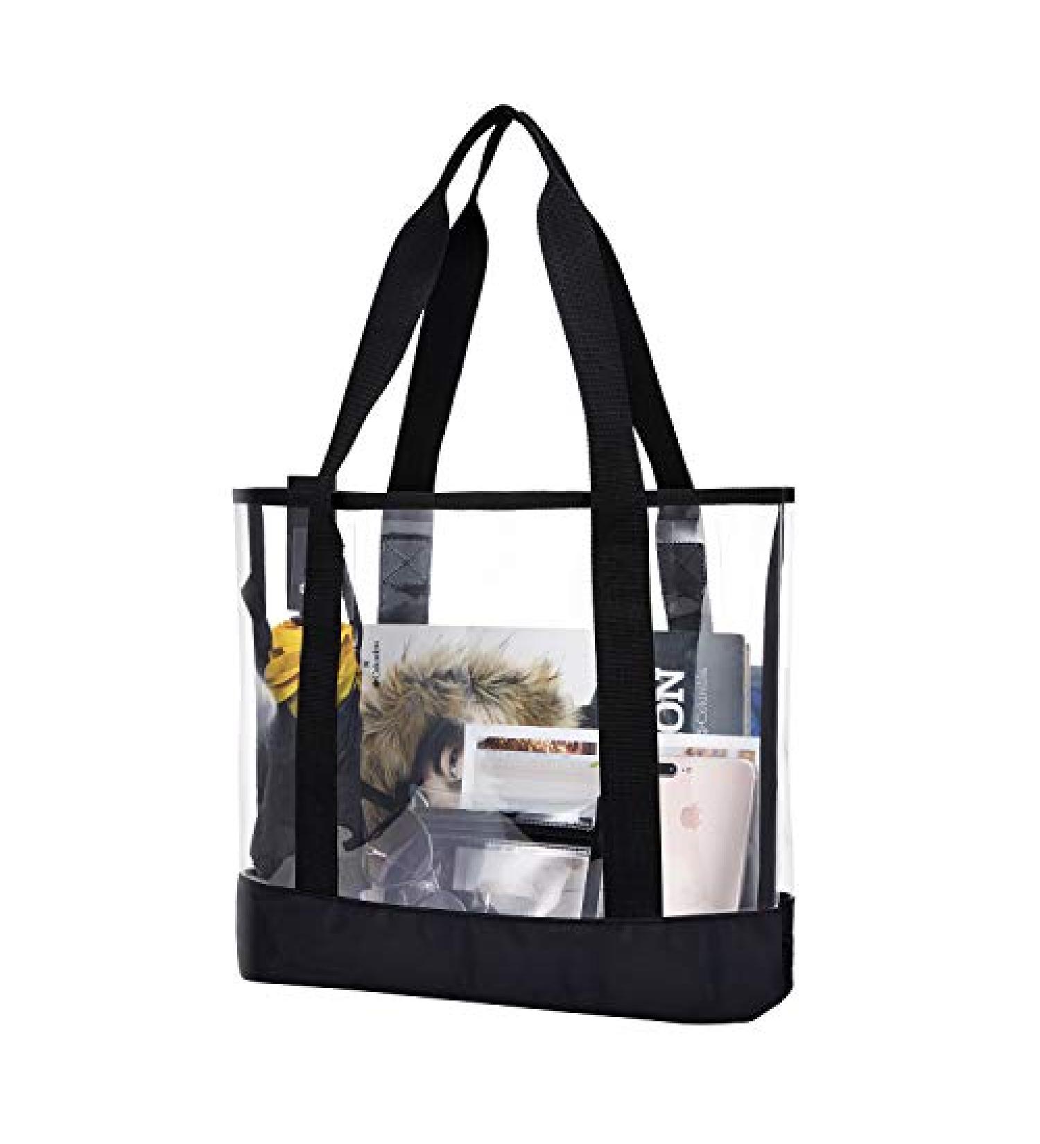 BORMELUN Clear Tote Bag for Women - Large Transparent Handbag in Black - Buy Online on GoSupps.com