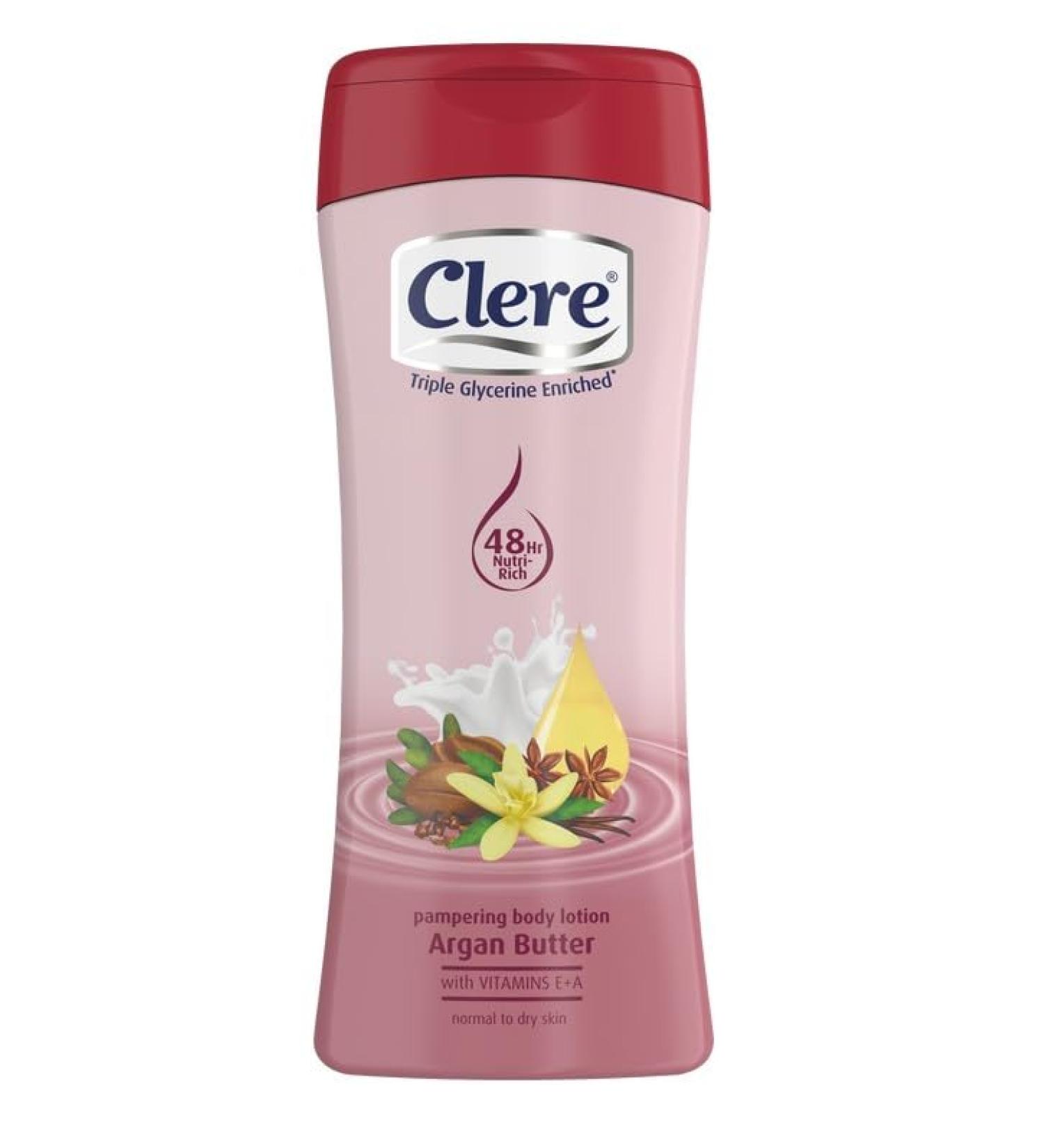CLERE Pampering Body Lotion with Argan Butter - Nourishing 400mL Moisturizer for Soft Skin - Shop Internationally - Buy Online on GoSupps.com