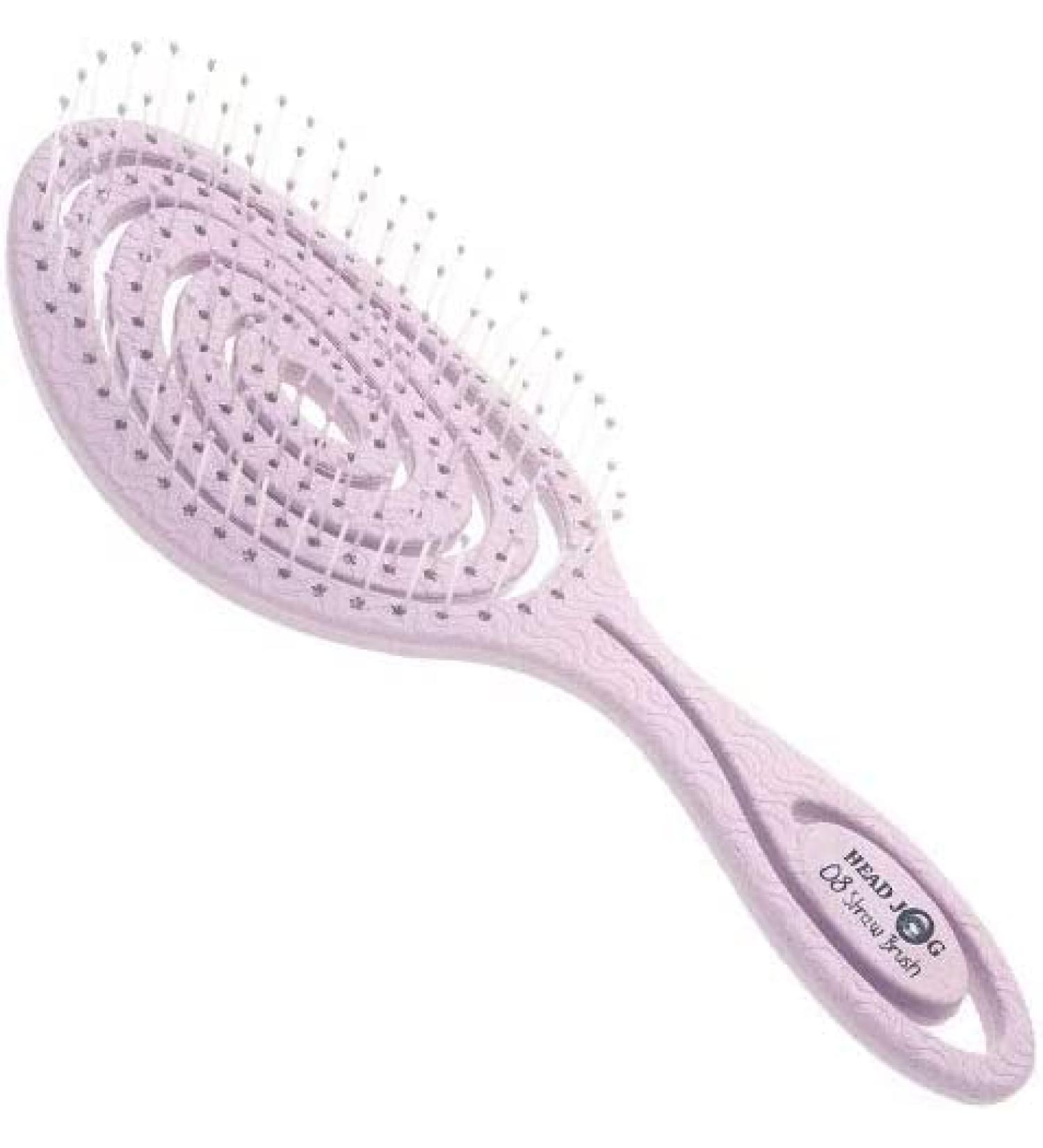 Head Jog 08 Paddle Brush - Flexible Soft Pin Bristles for Gentle Detangling - Wet or Dry Hair - Original Collection Heather - Buy Online on GoSupps.com