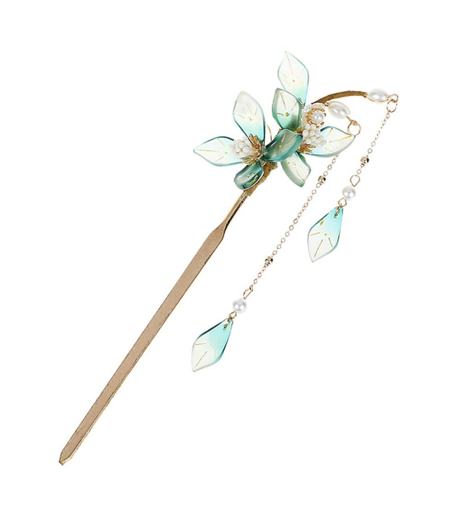 Women Hair Sticks Hair Sticks with Tassel Pearl Flower Hair Stick Chinese Hair Chopsticks Pearl Flower Hair Pin Retro Tassel Hair Chignon for Hair DIY Accessory - Buy Online on GoSupps.com