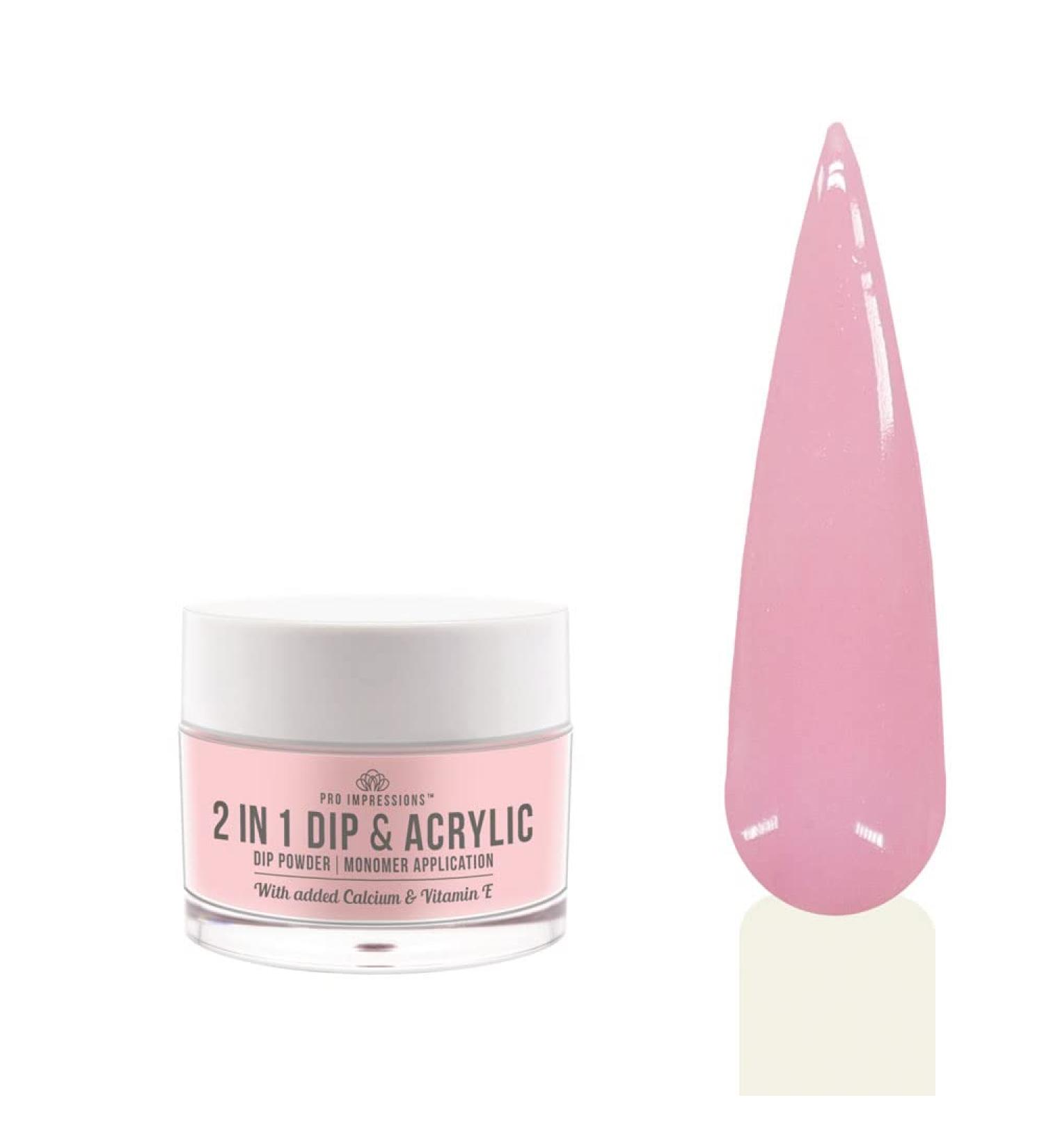 Pro Impressions - Poudre de trempage et acrylique 2 en 1 - N 38 Rose - 30 g (acrylique color extensions superposition)