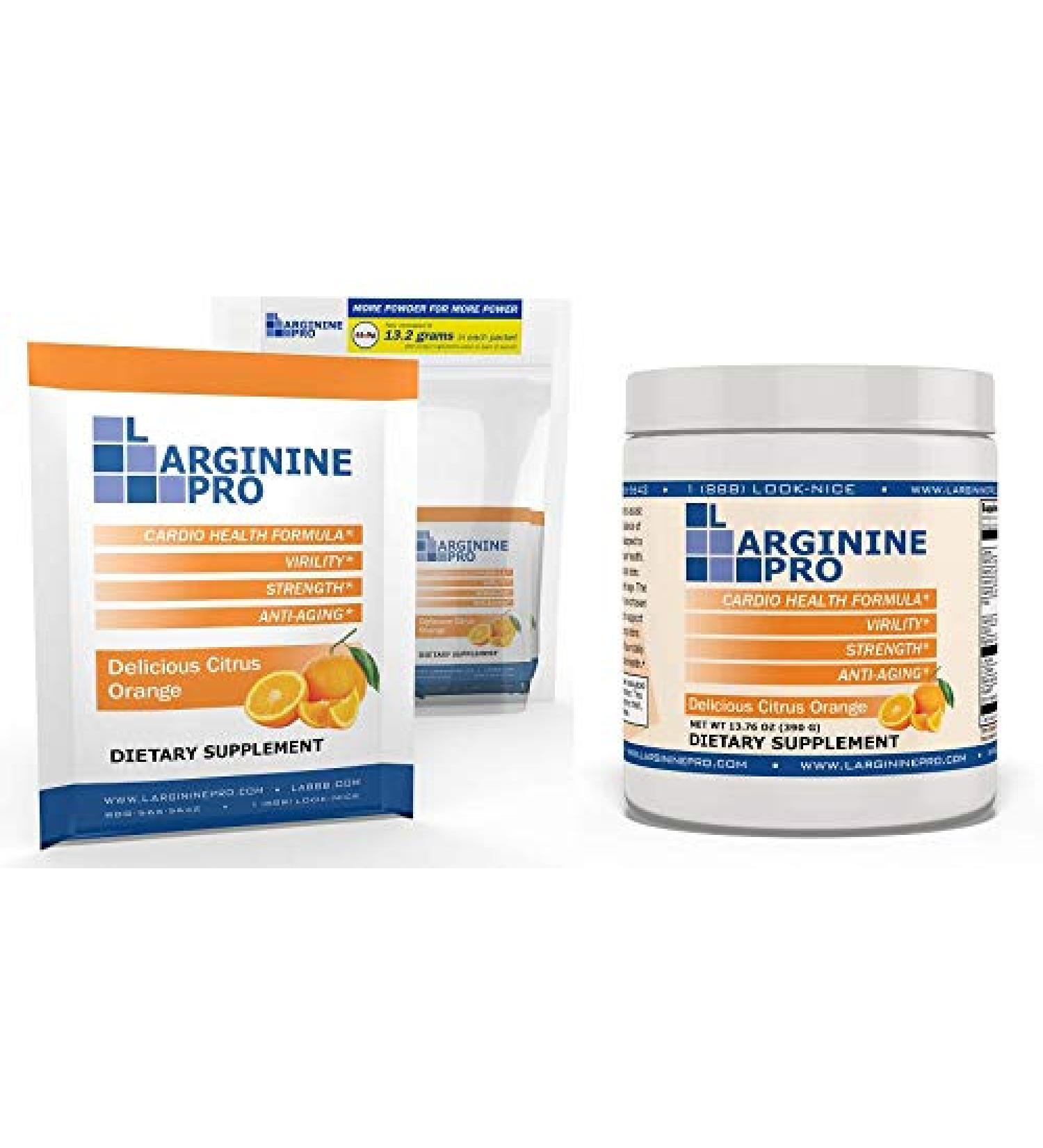 L-ARGININE PRO 2-Pack Orange Jar and 30 Single Serve Packs Great Tasting! | Blood Flow | Pre-Workout Drink | with Vitamins C B6 B12 K & More - Buy Online on GoSupps.com