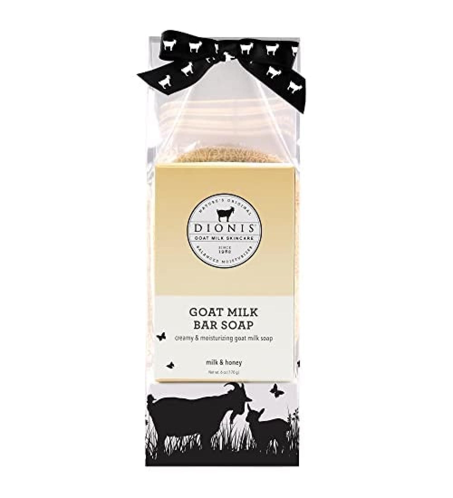 Dionis Goat Milk & Honey Ultimate Bar Soap Travel Set - Creamy Lather, Exfoliates Hands - 3 Piece Bath Kit with Soap Saver Pad and Scrubber Bag - Buy Online on GoSupps.com
