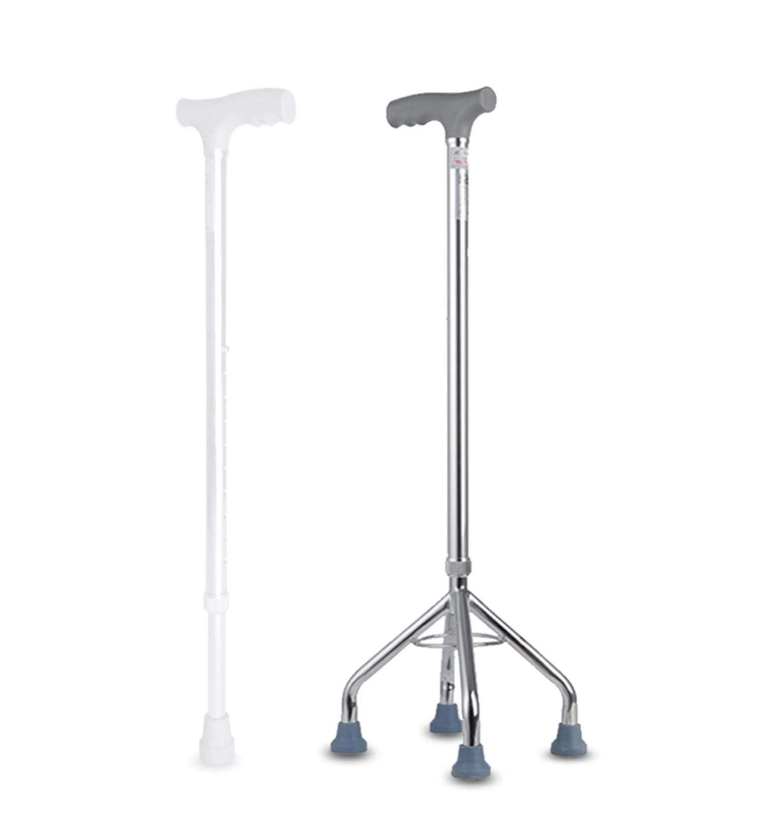 Quad Cane with Small Base Adjustable Walking Cane with 4 Pronged Base for Right Or Left Handed Men Or Women Silver Star of Light - Buy Online on GoSupps.com
