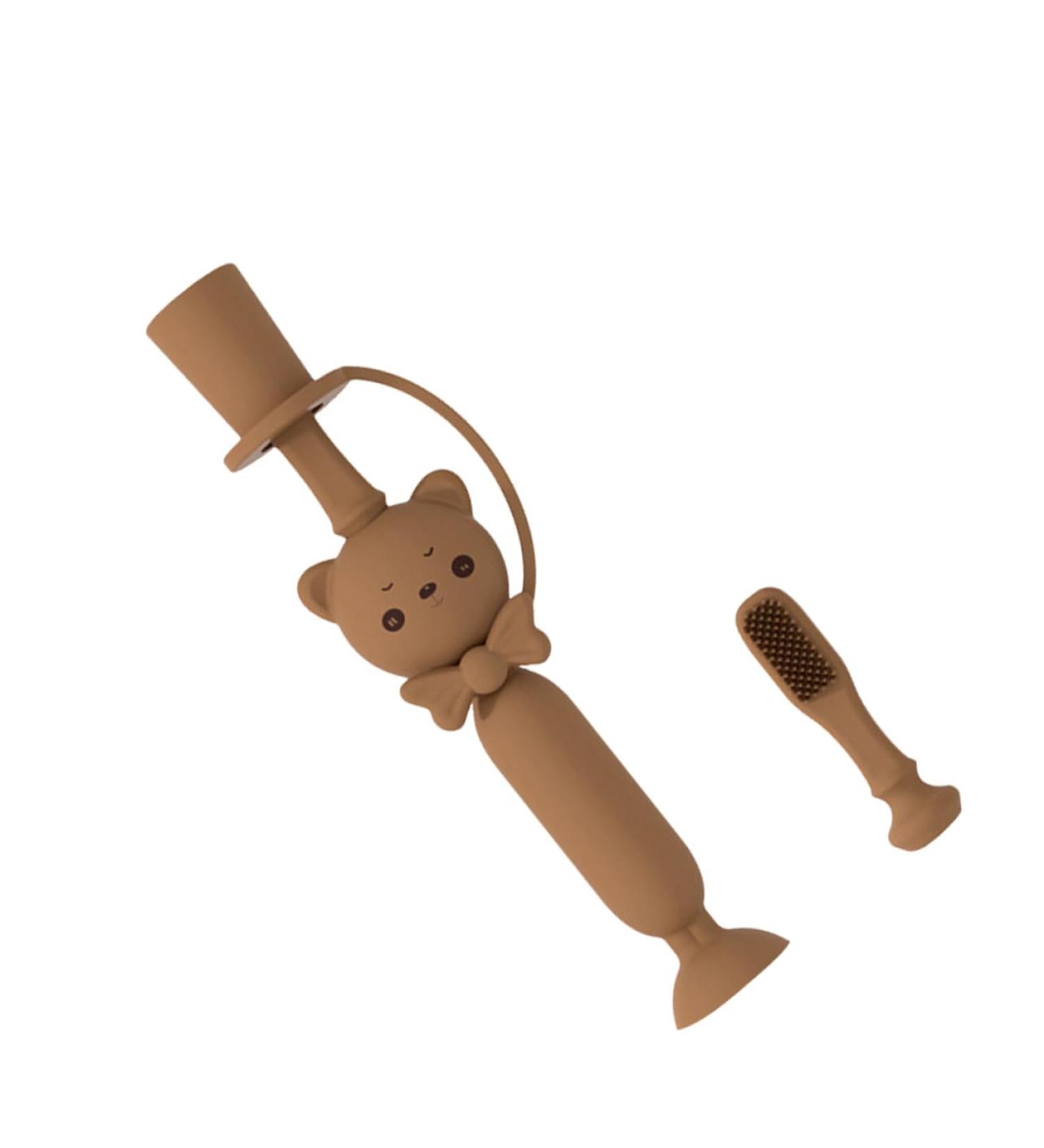 Minkissy Silicone Baby Toothbrush - Soft Fur Finger Brush & Bite Toy for Toddlers - Ideal for Oral Care - Buy Online on GoSupps.com