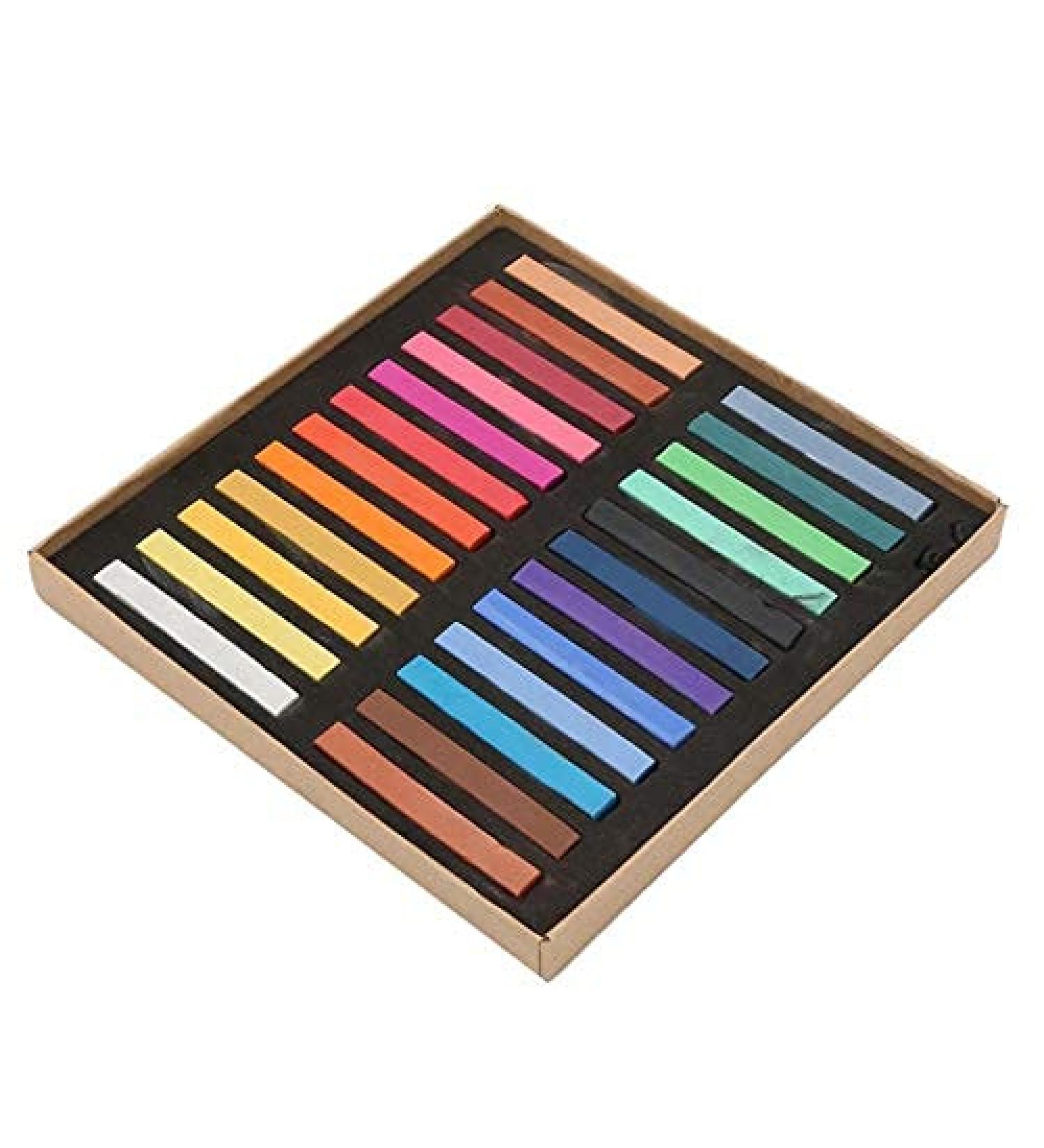 Restokki Hair Dyeing Chalk Hair Chalk Comb Non-Toxic Washable Hair Dye Crayon Salon Set Disposable Hair Dye Stick Suitable For Girls Children And Adolescents (24Colors) - Buy Online on GoSupps.com