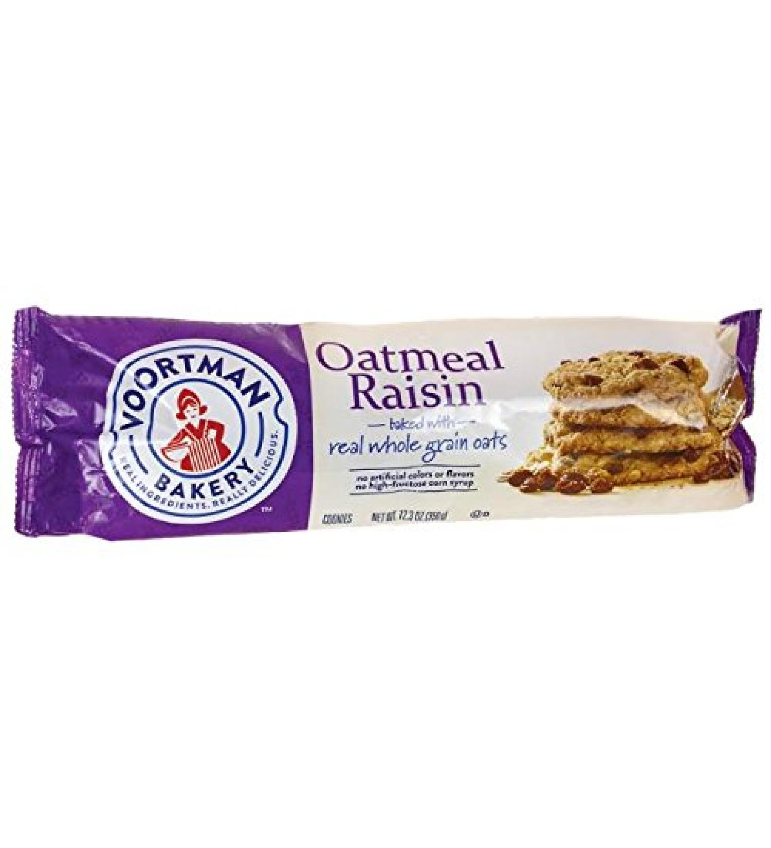 Voortman Bakery Oatmeal Raisin Cookies - Real Whole Grain Oats & Raisins, No Artificial Colors or Flavors, Pack of 4 - Buy Online on GoSupps.com