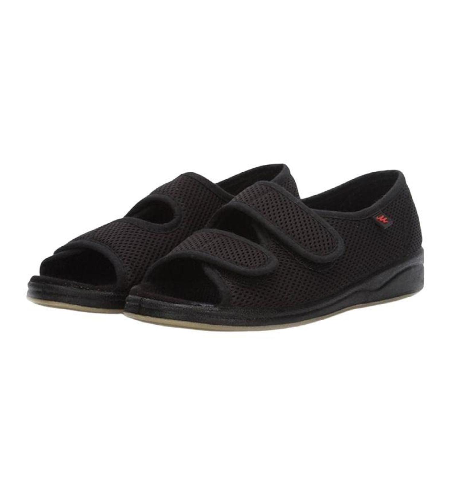 Anti-Slip Lightweight Diabetic Shoes for Men | Adjustable Breathable Slippers with Arch Support for Bunions & Arthritis - Black - Size 6.5 - Buy Online on GoSupps.com