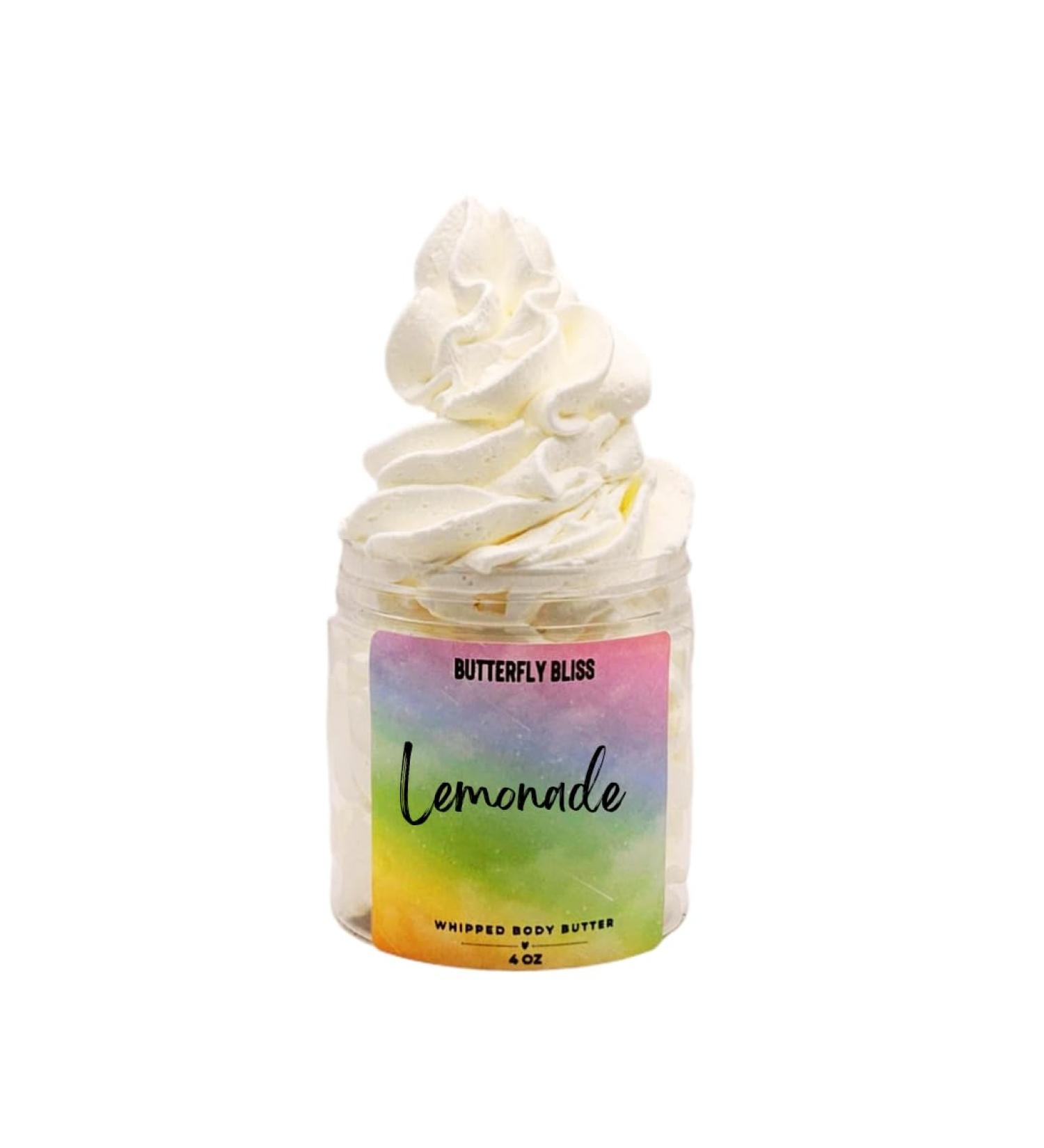 Lemonade Whipped Body Butter Fresh Squeezed Lemon Scented Moisturizer for Dry Skin Shea & Mango Butter Hydration Natural Summer Skincare Gift 4 oz Jar