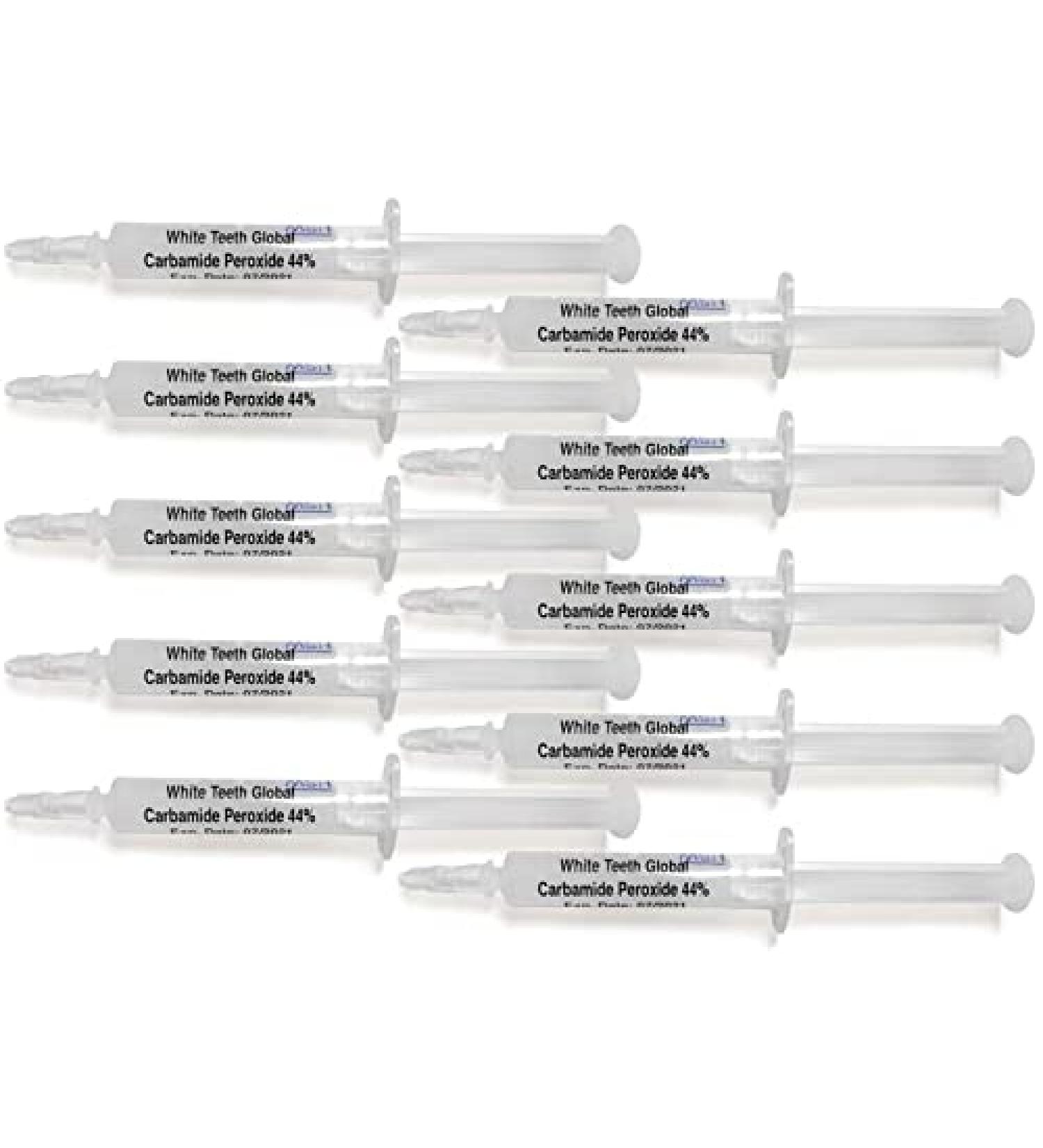 White Teeth Global 10 Syringes (3ml) - Strongest 44% Carbamide Peroxide Gel - Buy Online on GoSupps.com