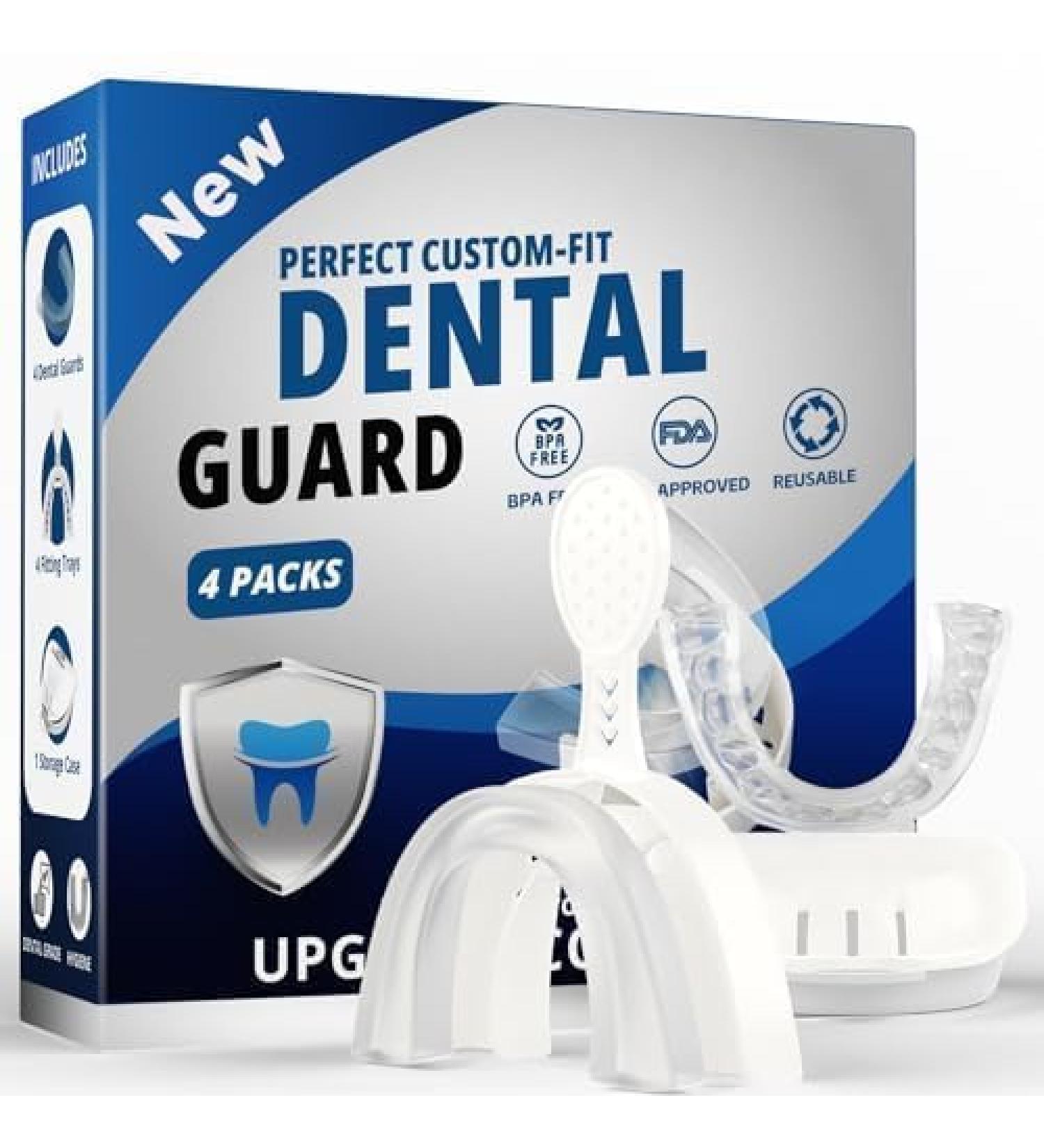 Upgraded Night Guards for Teeth Grinding - 4 Pack Comfortable Standard Size Mouth Guard for Teens & Adults Includes Fitting Tray - Buy Online on GoSupps.com