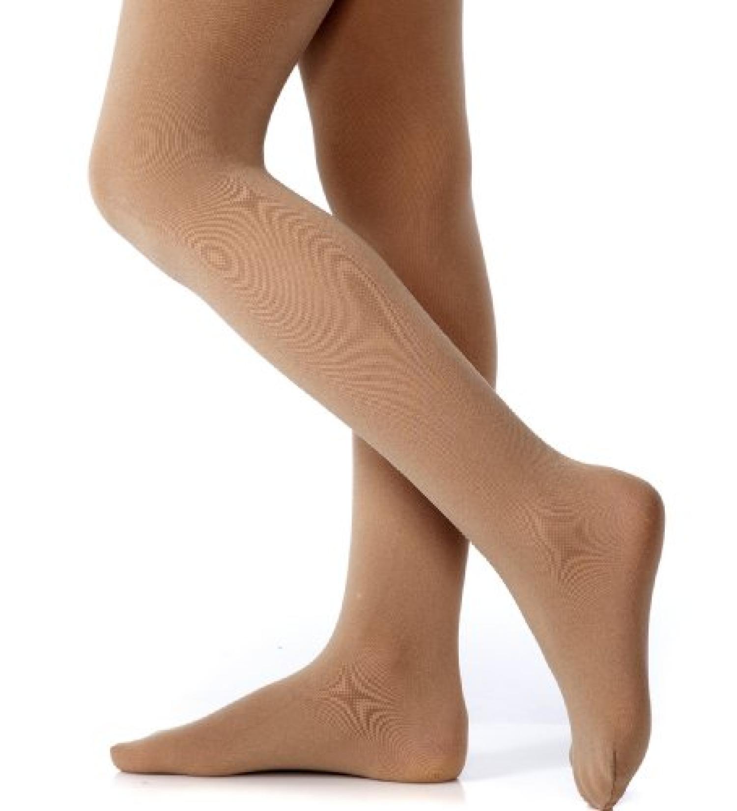 Danskin Girls' Compression Microfiber Footed Tight Little Girls (2-6X) 6X-7X Light Toast