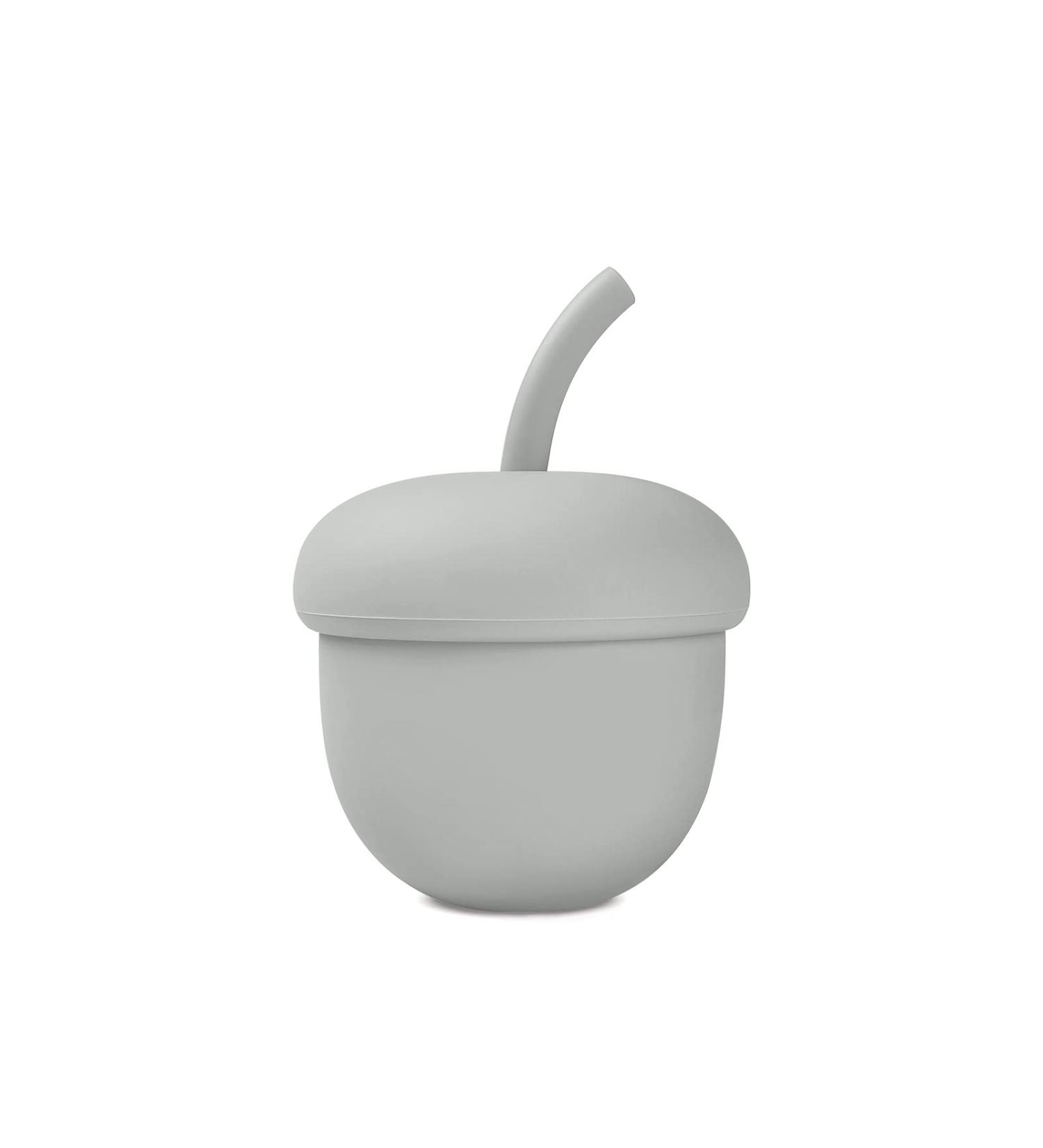 Acorn Toddler Cup - Silicone Sippy Trainer Straw Cup for Baby, Toddler, Child Feeding - Unbreakable, Spill-Proof, Non-Slip - BPA-Free Gray 6.7 oz - Buy Online on GoSupps.com