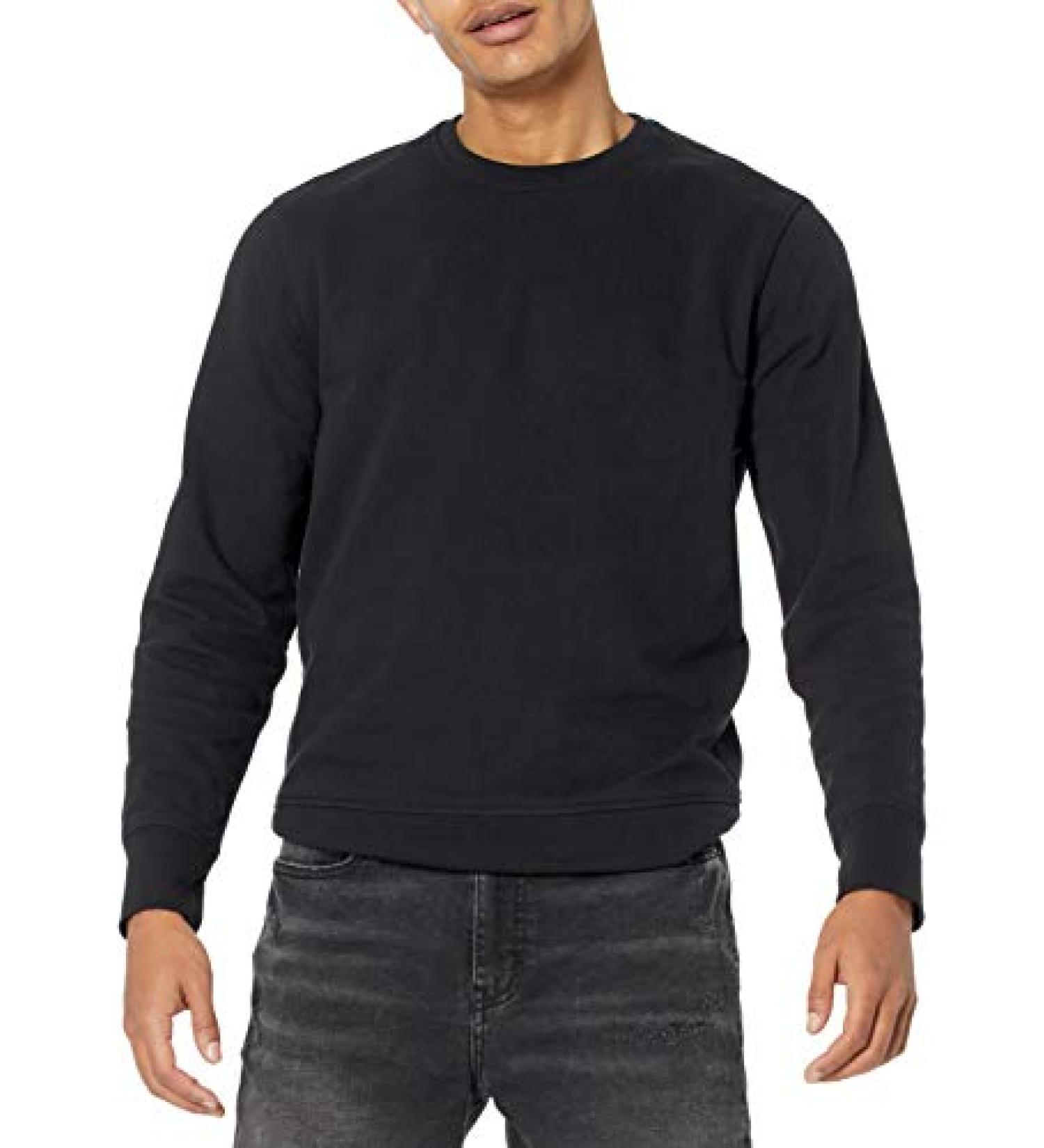 Amazon Essentials Men's Long-Sleeve French Terry Crewneck Sweatshirt - X-Large, Black - Buy Online on GoSupps.com