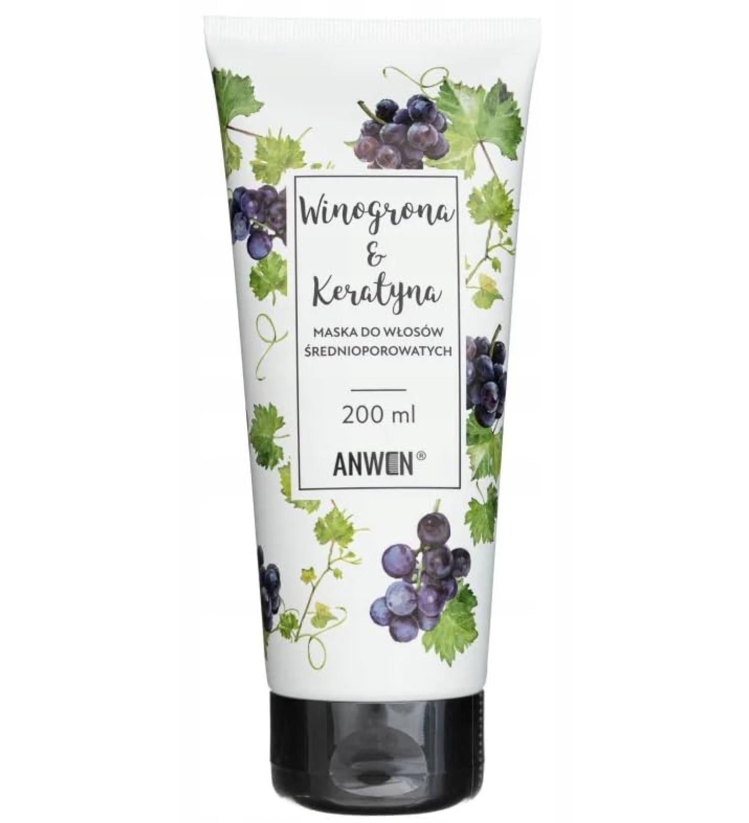 Anwen Anwen Grape and Keratin Mask for Medium Hair 200 ml Long Lasting