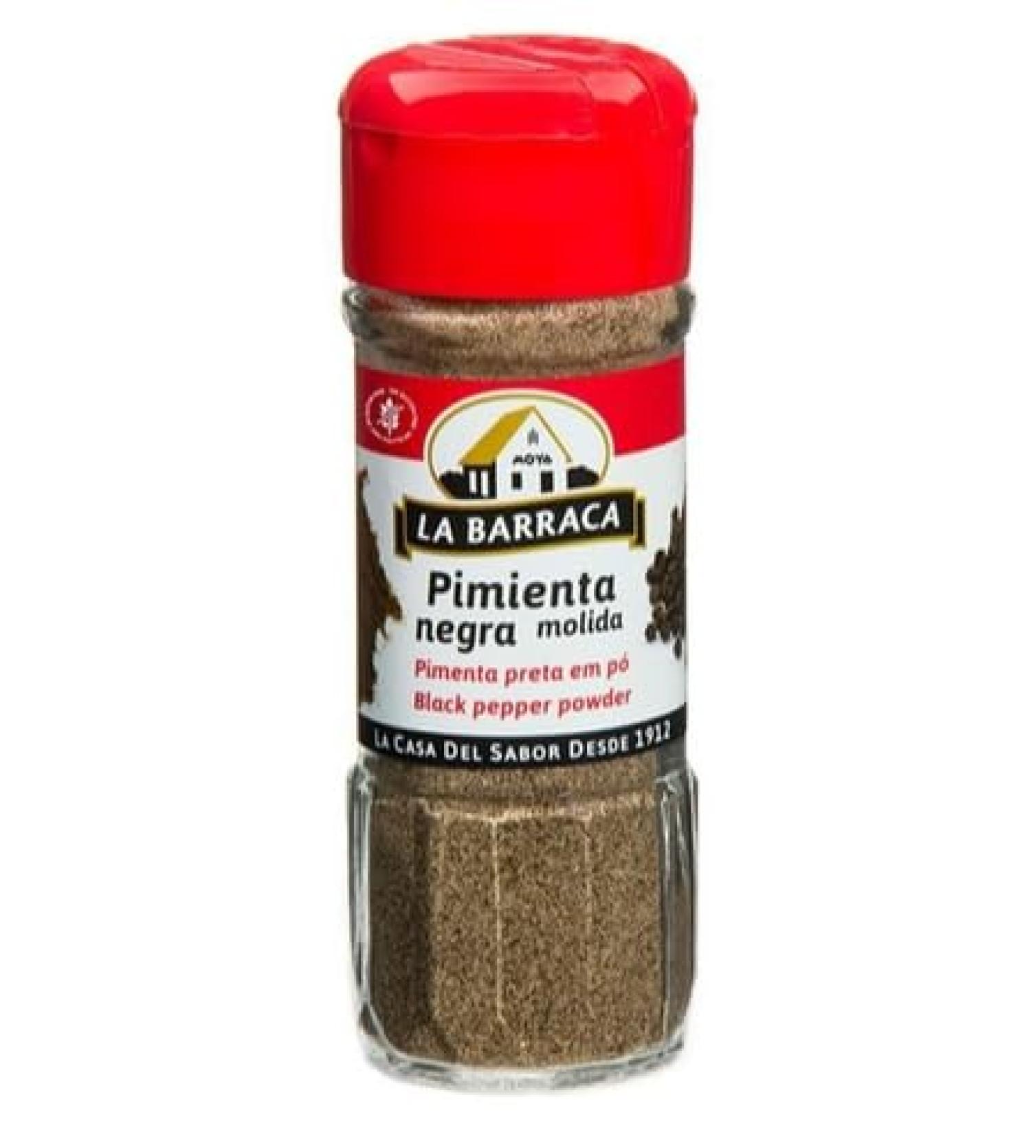 La Barraca Poivre Noir Moulu Pack de 3 Pots de 40g Poudre de Poivre Noir pour Cuisine Quotidienne