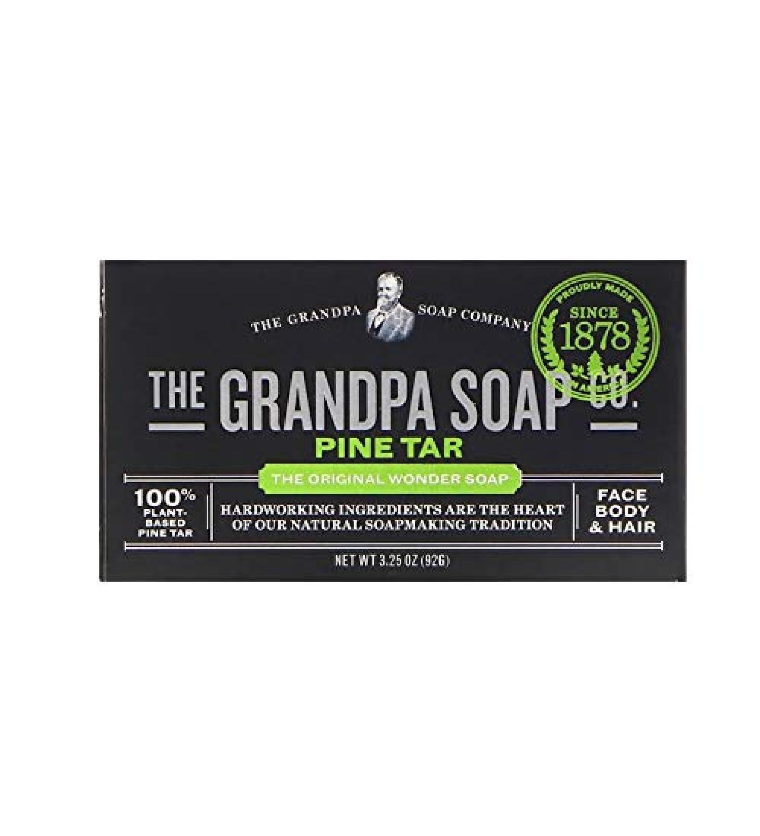 Grandpa Soap Co. Pine Tar Bar Soap | 3.25 oz Face, Body & Hair Care - Buy Online on GoSupps.com