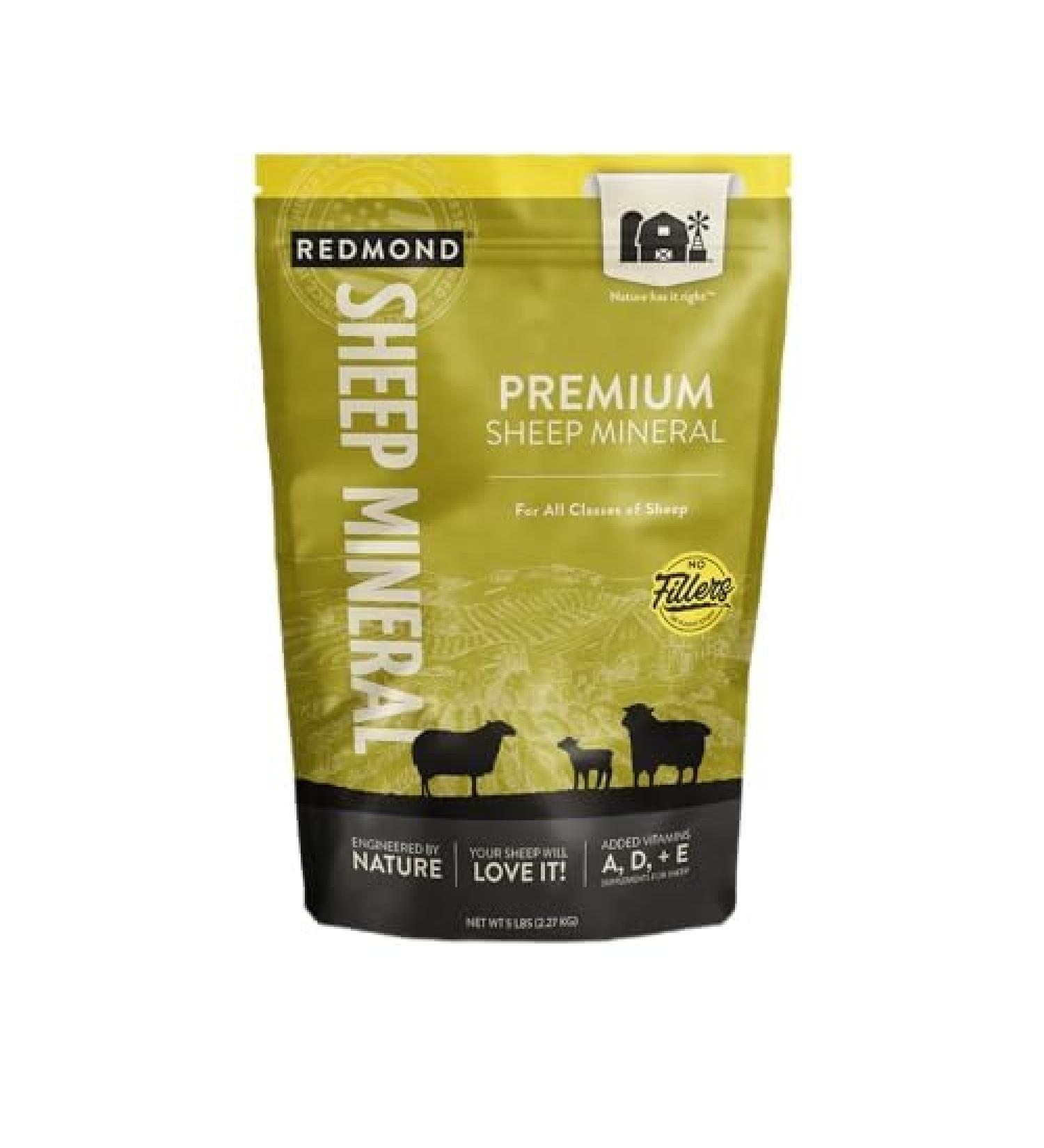 Redmond All Natural Sheep Mineral Supplement - Essential Trace Minerals for Overall Health and Growth Support - 5 lbs - Buy Online on GoSupps.com