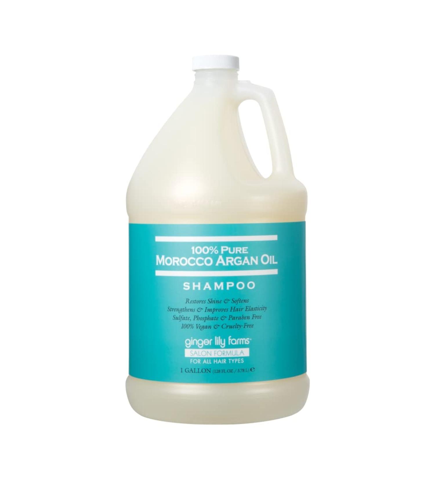Ginger Lily Farms Salon Formula 100% Pure Morocco Argan Oil Shampoo - 1 Gallon | Vegan & Cruelty-Free | For All Hair Types - Buy Online on GoSupps.com